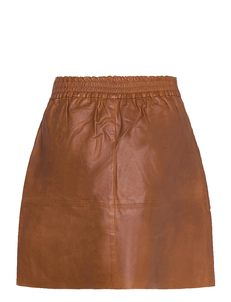 DEPECHE - CamillaDEP Skirt - nahast seelikud - 005 vintage cognac - 1