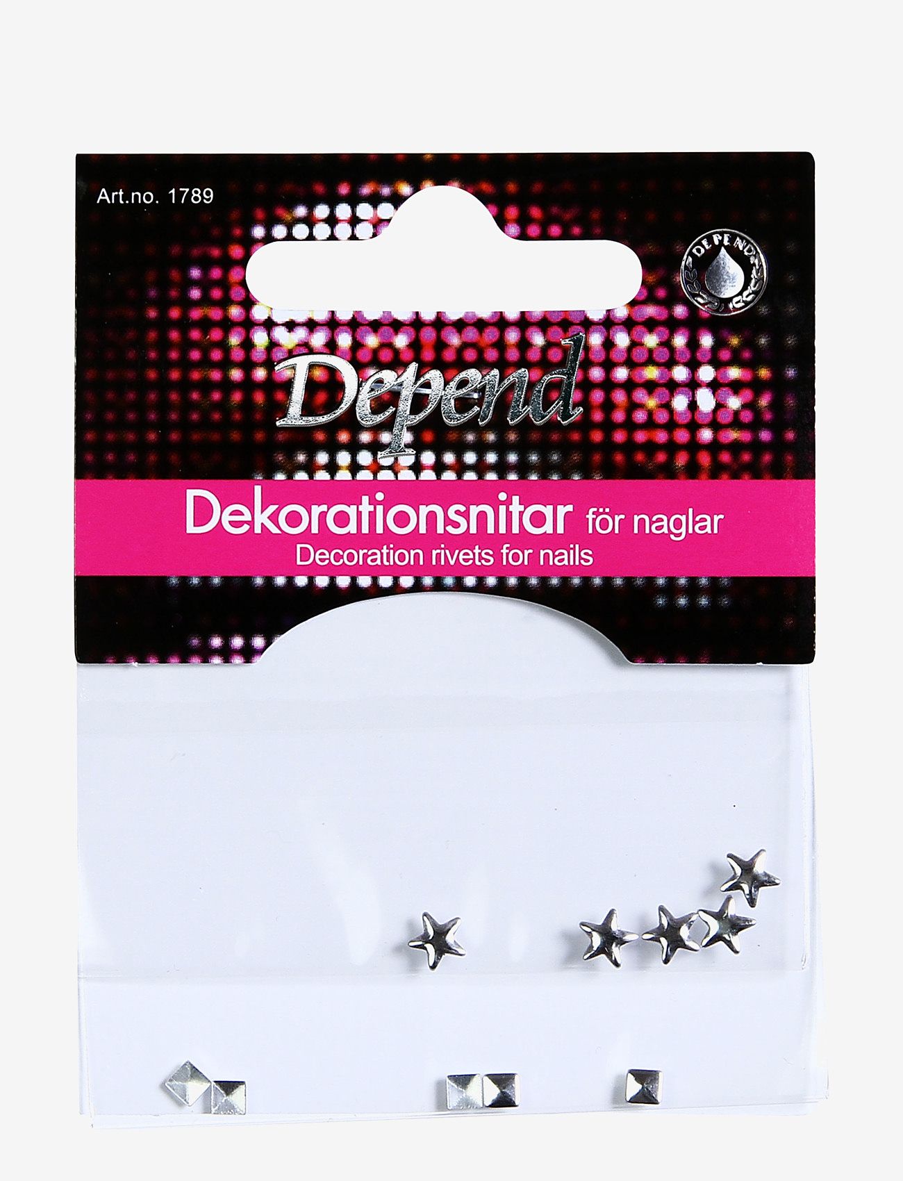 Depend Cosmetic - Dekorationsnitar mix kvadrat/stjärna - makeup - clear - 0