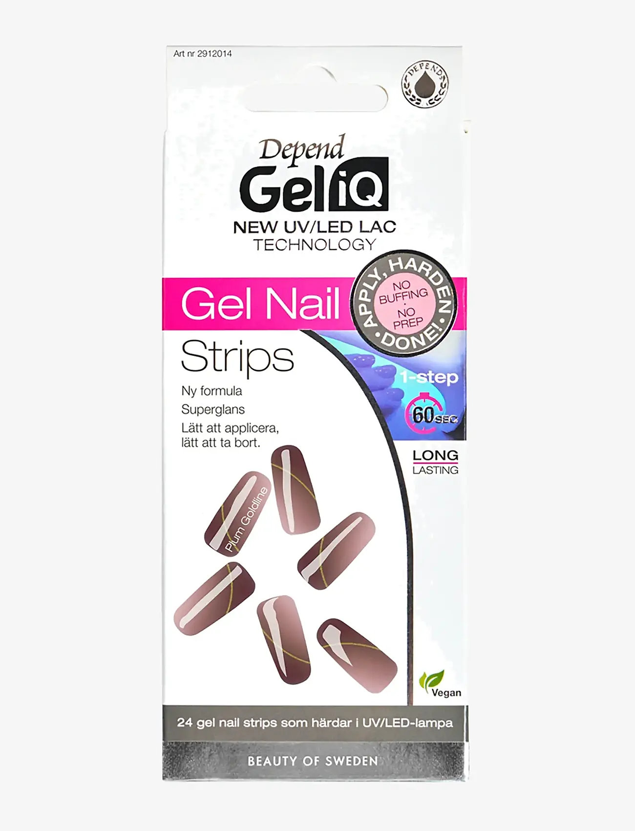 Depend Cosmetic - Gel iQ Gel Nail Strips Plum Goldline - lösnaglar - plum goldline - 0