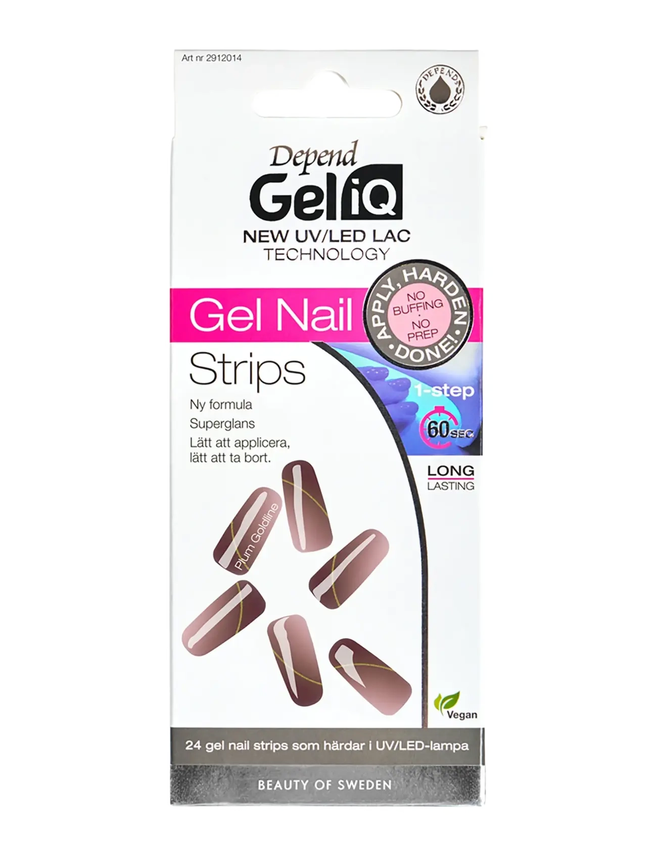 Depend Cosmetic Gel iQ Gel Nail Strips Plum Goldline - Depend Cosmetic - PLUM GOLDLINE / brown