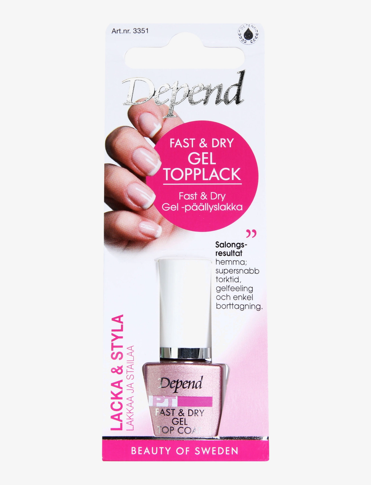 Depend Cosmetic Fast & Dry Gel Topplack, Base & Top Coat, Nude, Str: ONE SIZE