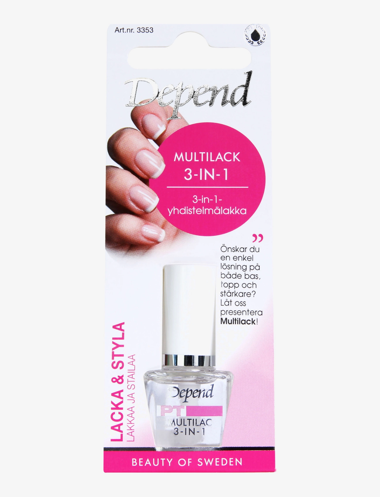 Depend Cosmetic Multilack 3-In-1, Neglepleje, Nude, Str: ONE SIZE