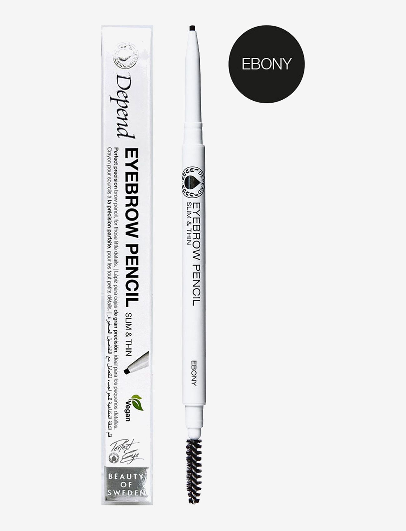 Depend Cosmetic Eyebrowpencil slim&thin Ebony - Smink - EBONY NORD / clear