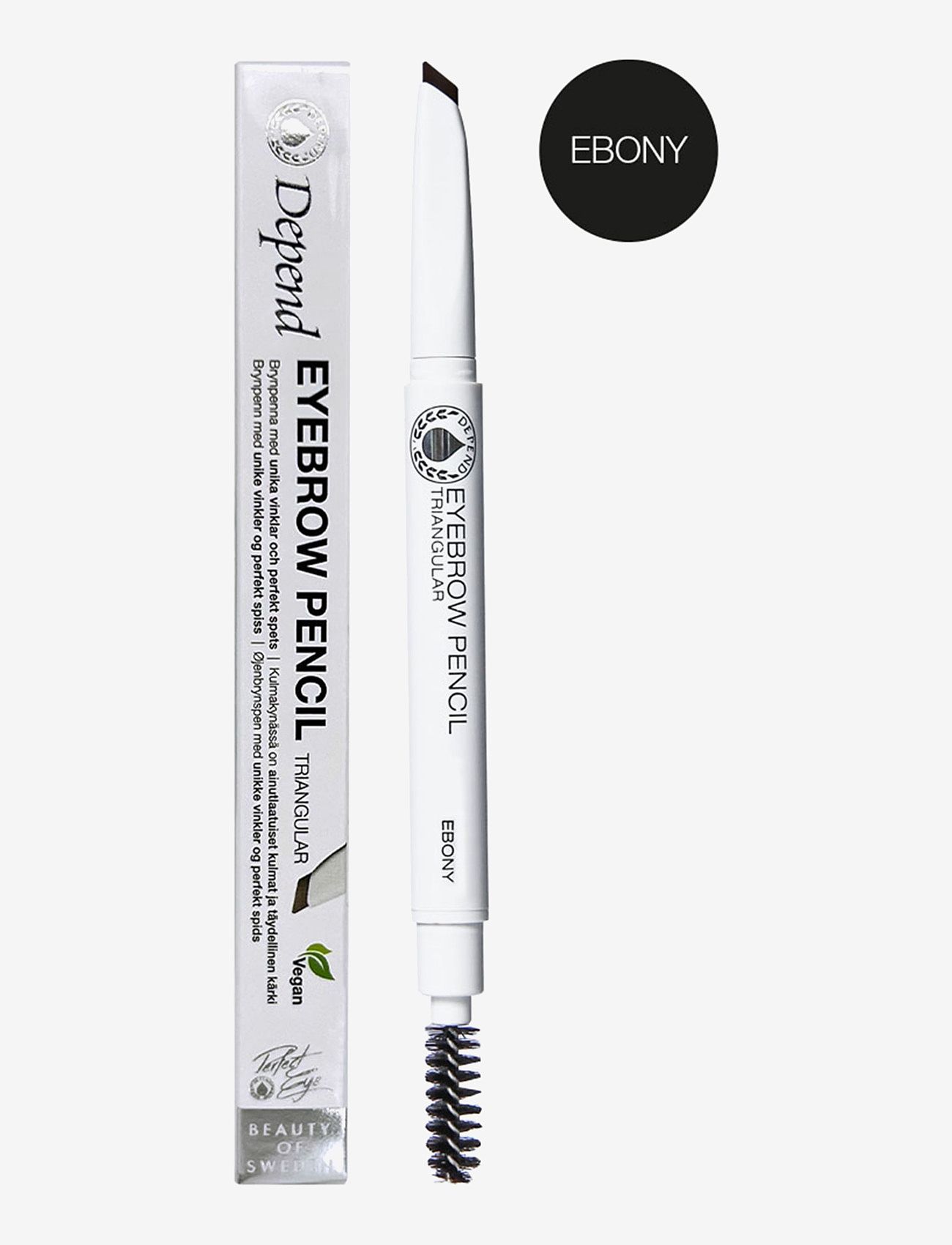 Depend Cosmetic Eyebrowpen. triangular Ebony - Smink - EBONY NORD / clear