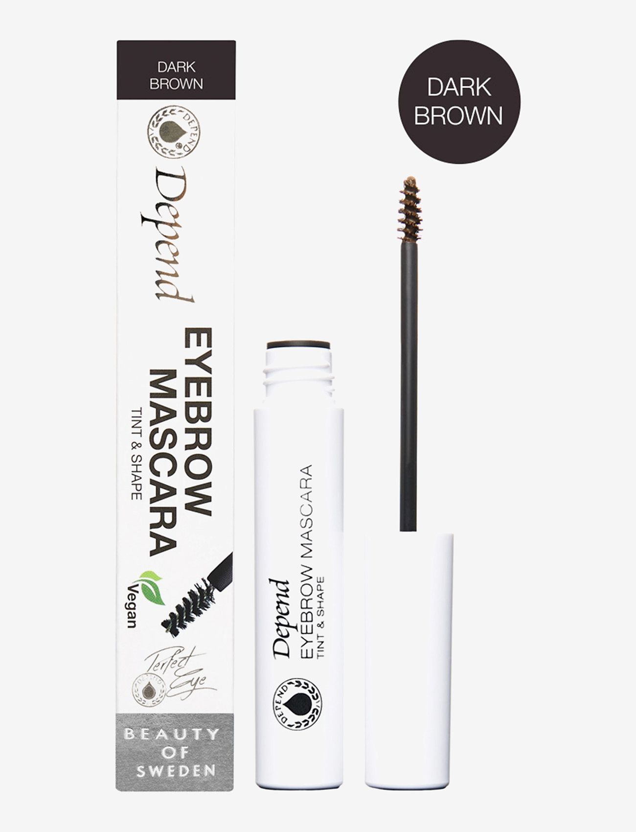 Depend Cosmetic Eyebrow Mascara Tint & Shape Dark Brown, Øjenbrynsgel, Nude, Str: ONE SIZE