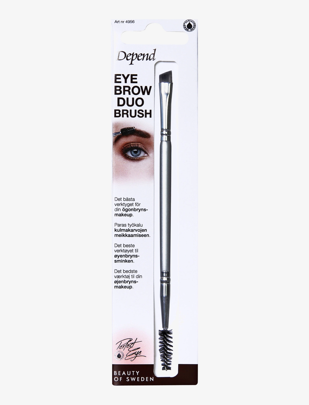 Depend Cosmetic - Eyebrow duo brush - silmät ja kulmakarvat - clear - 1