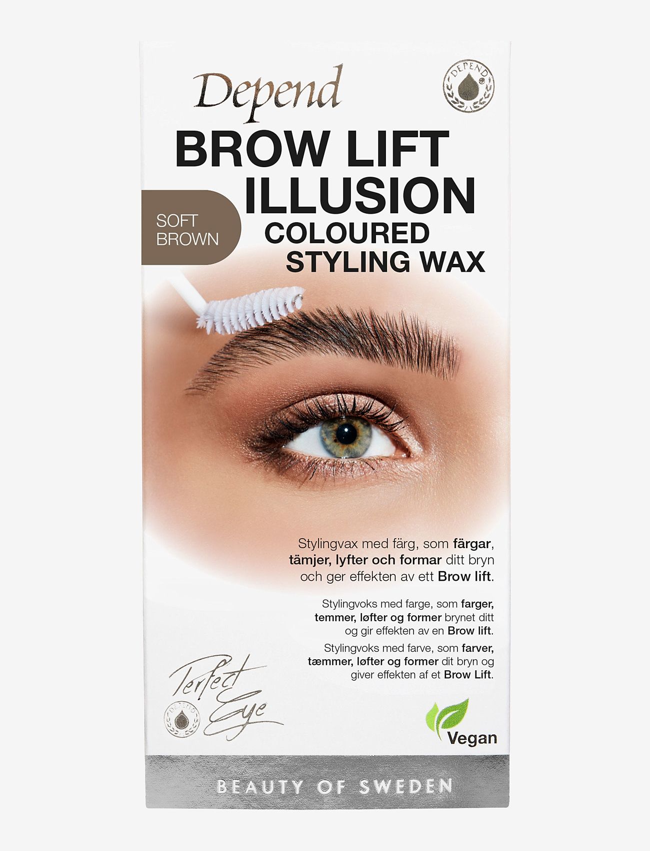 Depend Cosmetic Pe Brow Illusion Wax S.brown Se/No/Dk, Øjenbrynspomade, Nude, Str: ONE SIZE