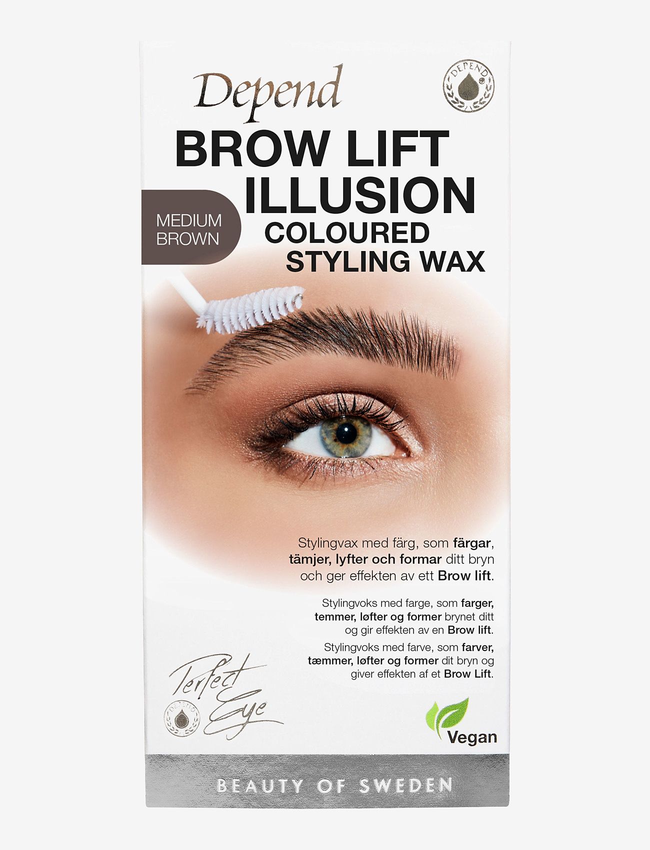 Depend Cosmetic Pe Brow Illusion Wax M.brown Se/No/Dk, Øjenbrynspomade, Nude, Str: ONE SIZE