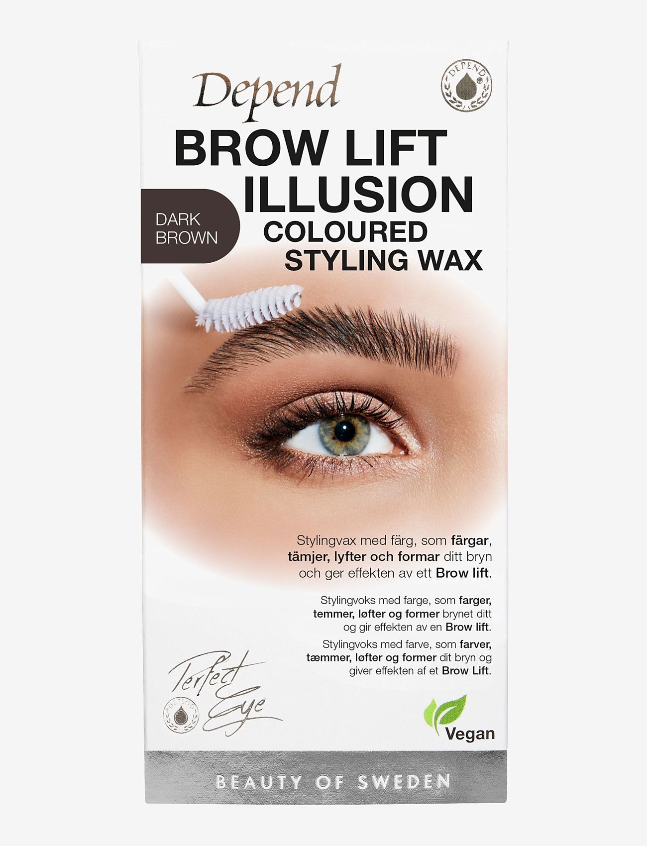 Depend Cosmetic PE Brow Illusion Wax D.Brown SE/NO/DK - Augabrúnir - D.BROWN / clear