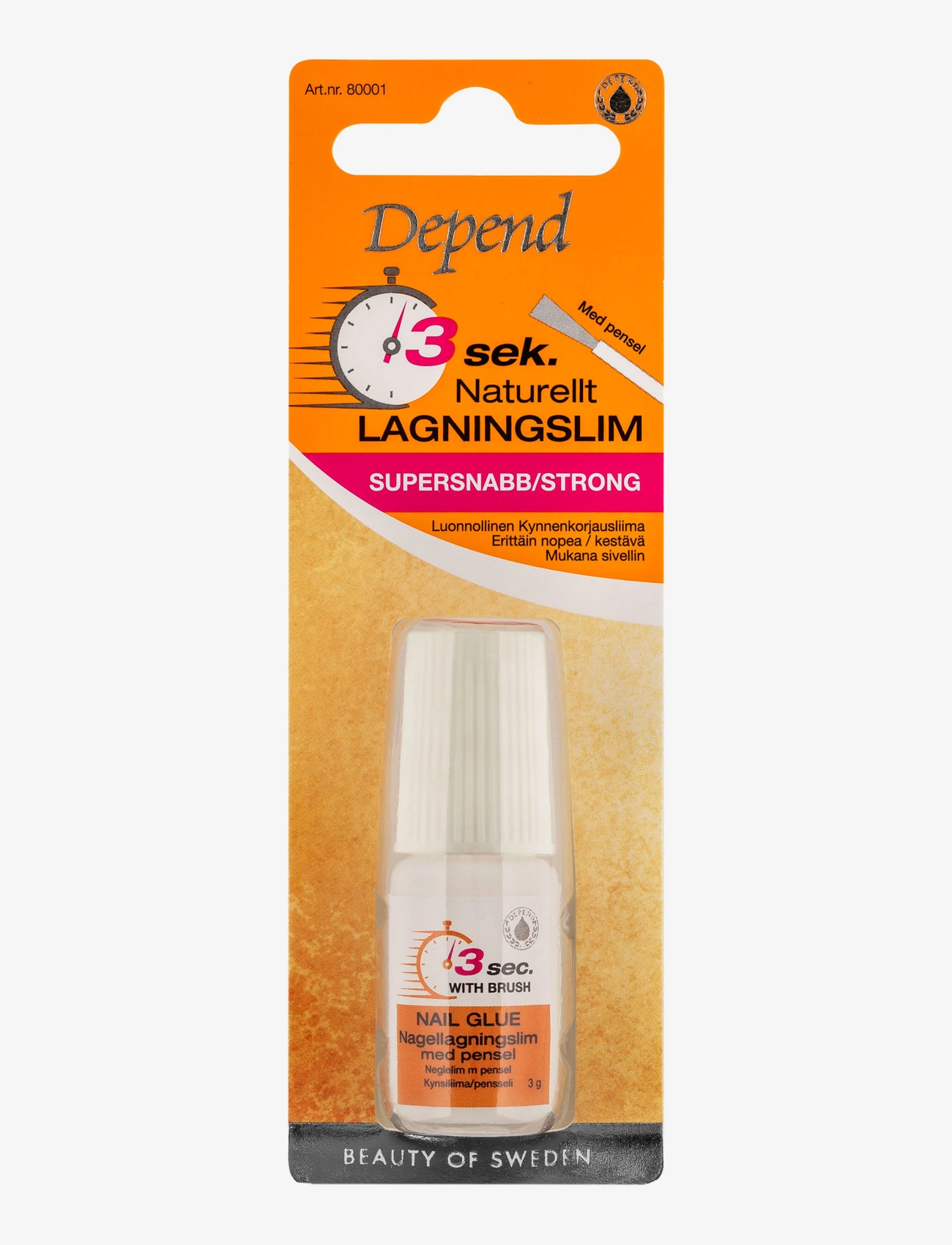 Depend Cosmetic 3 Sek. Naturellt Lagningslim, Neglepleje, Nude, Str: ONE SIZE
