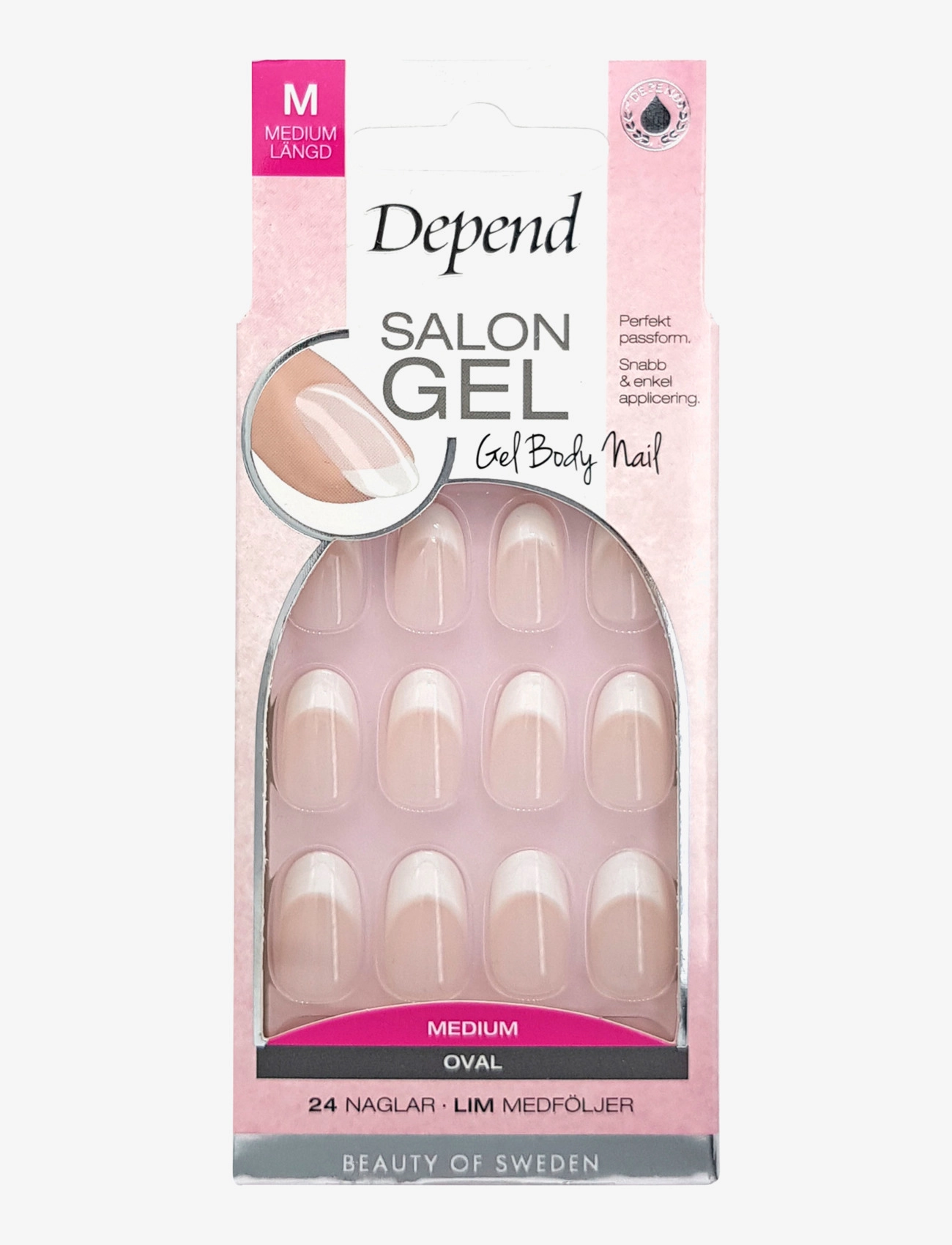 Depend Cosmetic Salon Gel Nude Oval, One Size, Nude, Negle > Falske Negle, Dame