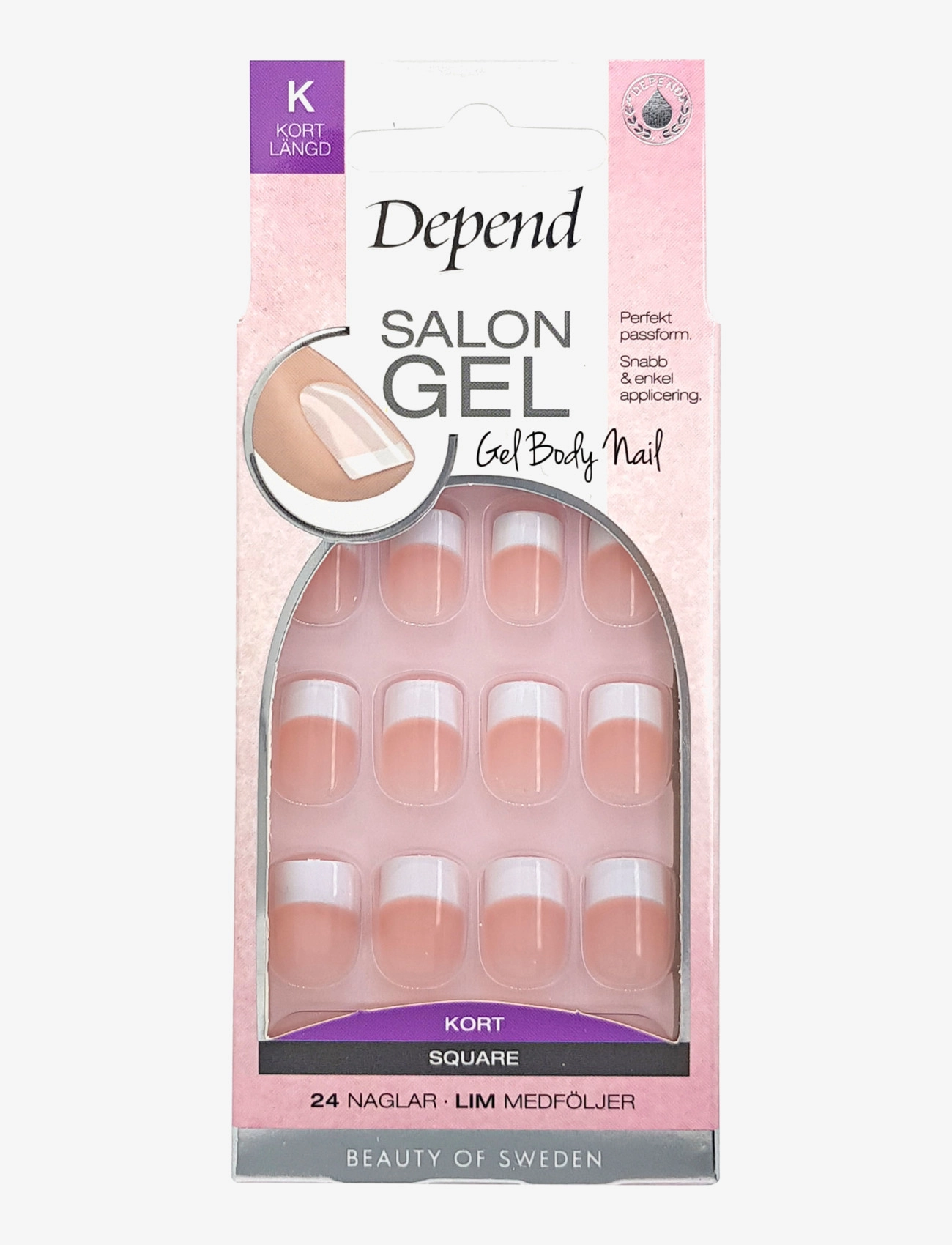 Depend Cosmetic Salon Gel Rosa Kort SQ - Press-on-negle - CLEAR / undefined