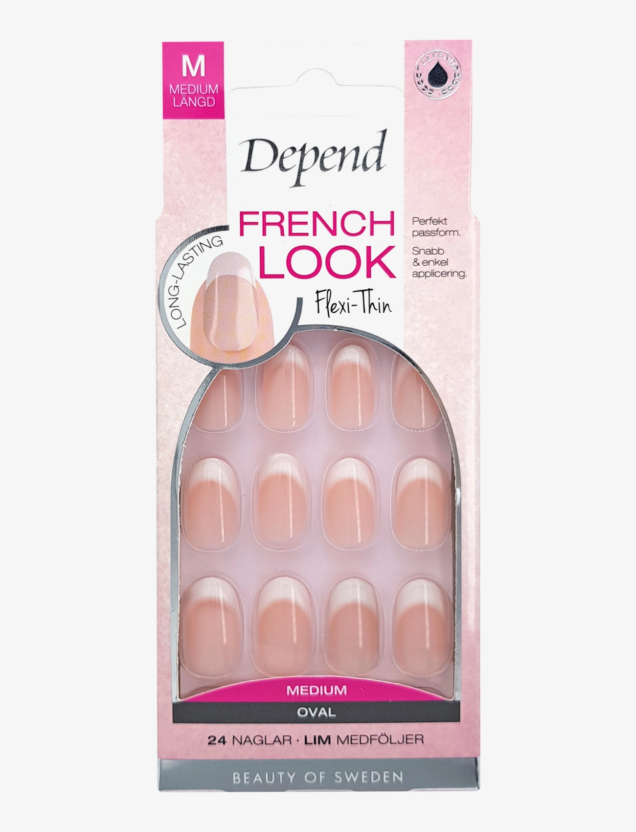 Depend Cosmetic French Look Rosa Oval, One Size, Nude, Negle > Falske Negle, Dame