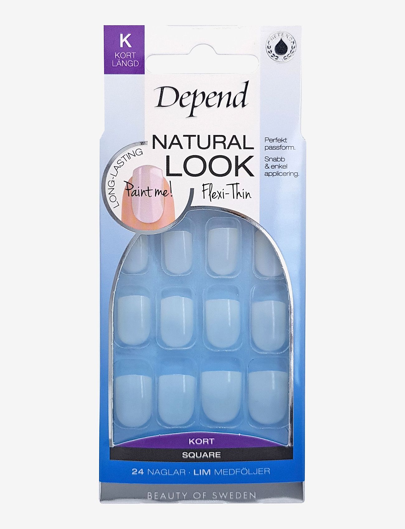 Depend Cosmetic - Natural Look Kort SQ - kunstküüned - clear - 0