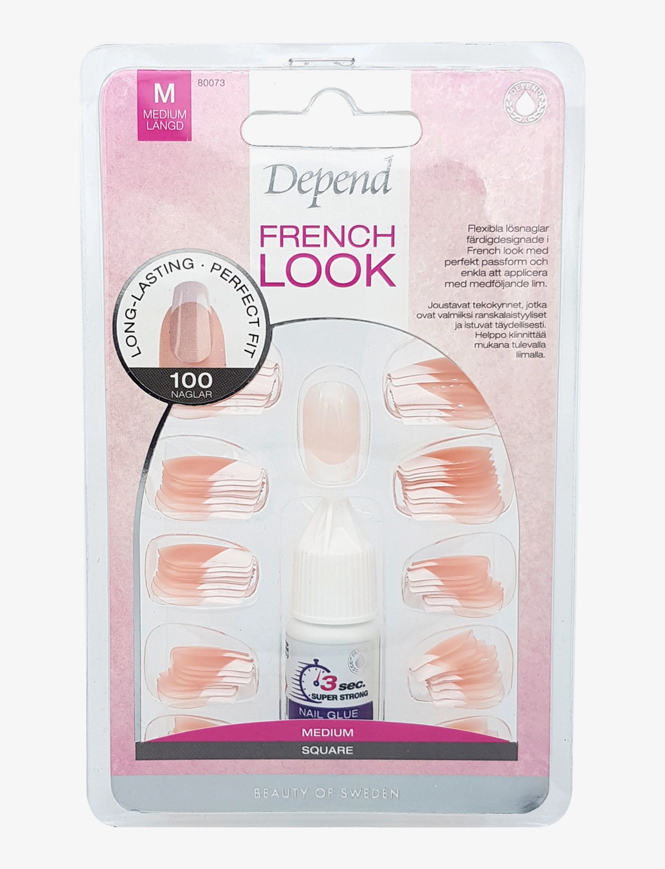 Depend Cosmetic French Fashion 100-Pack Sq, One Size, Nude, Negle > Falske Negle, Dame