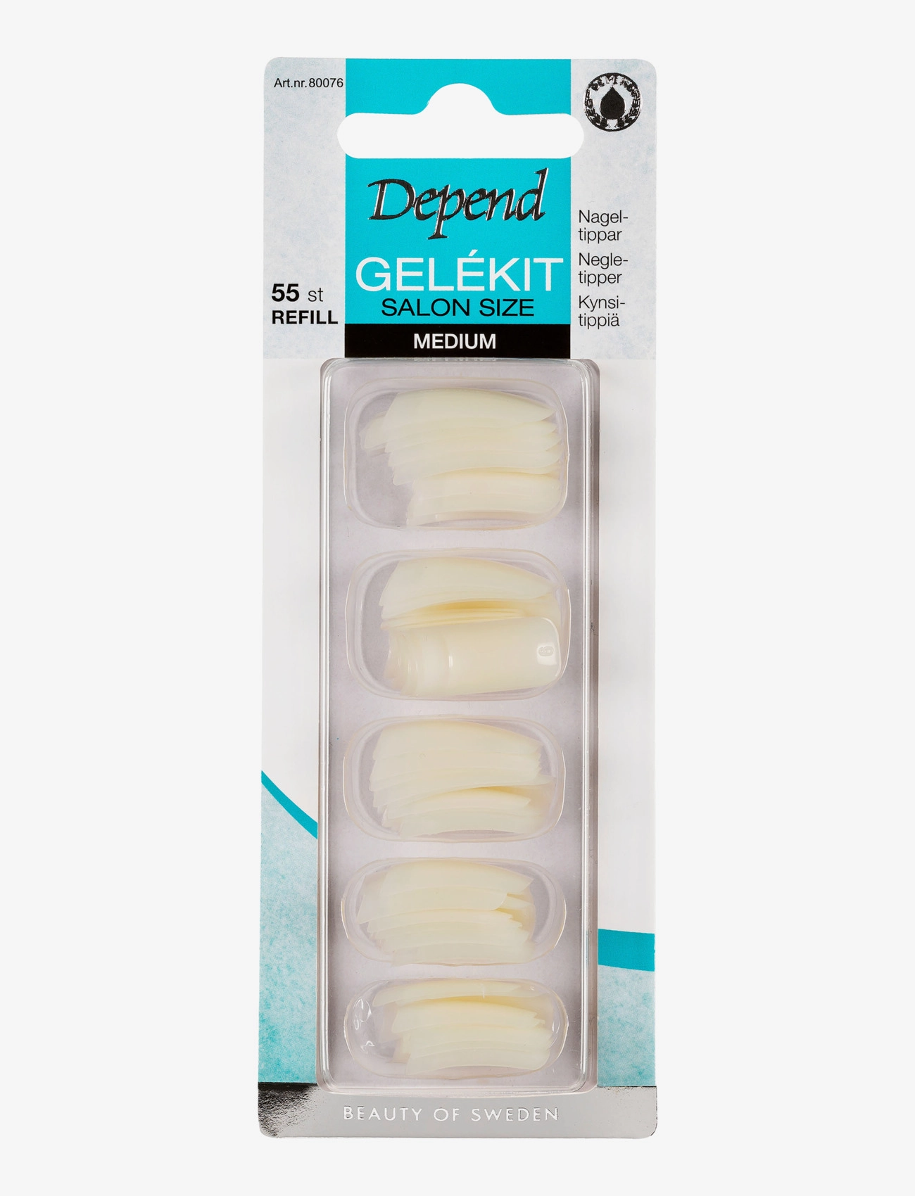 Depend Cosmetic Salon Size Refill Medium Sq, Fake Nails, Nude, Str: ONE SIZE