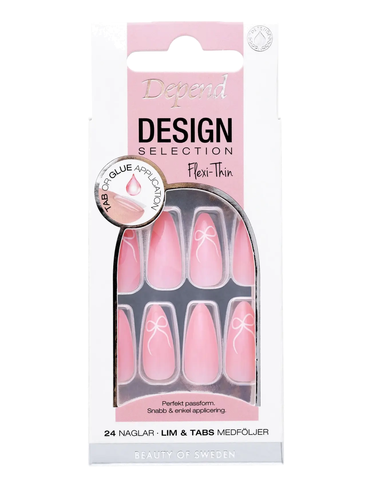 Depend Cosmetic Design Selection Perfect Bow Almond nord - Negleprodukter - DESIGN SELECTION PERFECT BOW ALMOND NORD / pink/rose