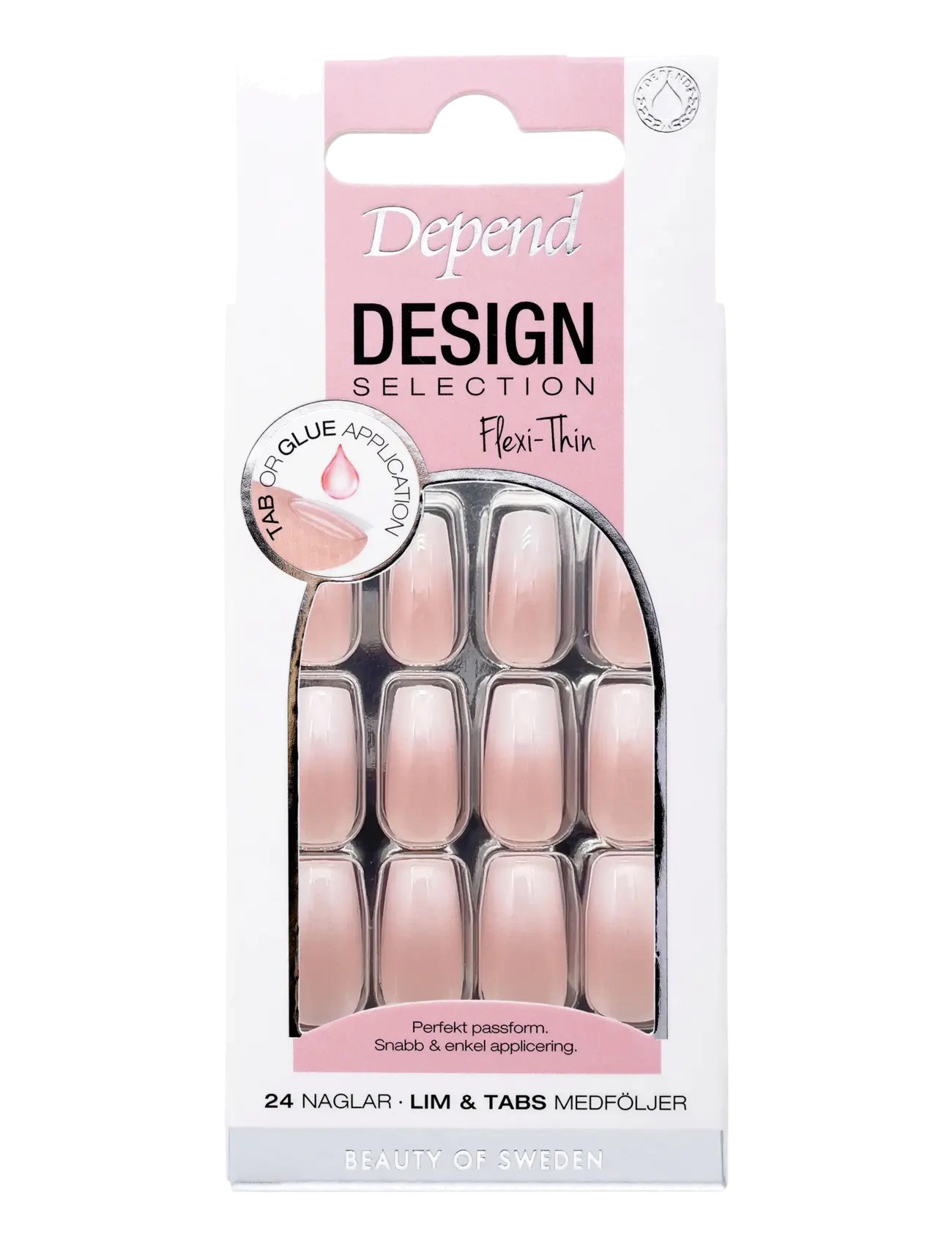 Depend Cosmetic Design Selection French Ombre Short Coffin - Negleprodukter - DESIGN SELECTION FRENCH OMBRE SHORT COFFIN / natural
