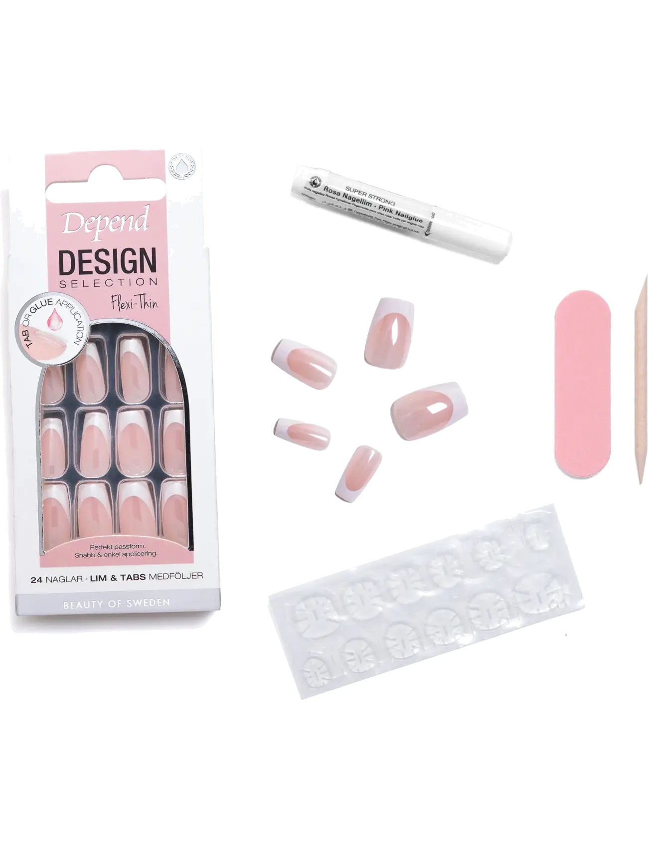 Depend Cosmetic - Design Selection French White Chrome Short Coffin nord - french white chrome short coffin nord - 1