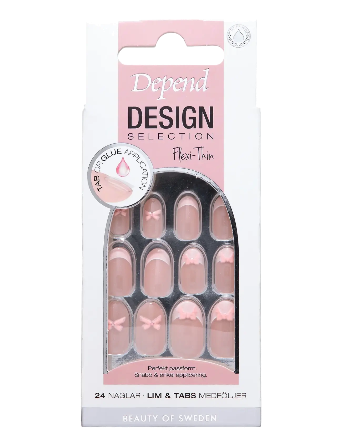 Depend Cosmetic Design Selection Pink Bow Oval nord - Negleprodukter - PINK BOW OVAL NORD / pink/rose