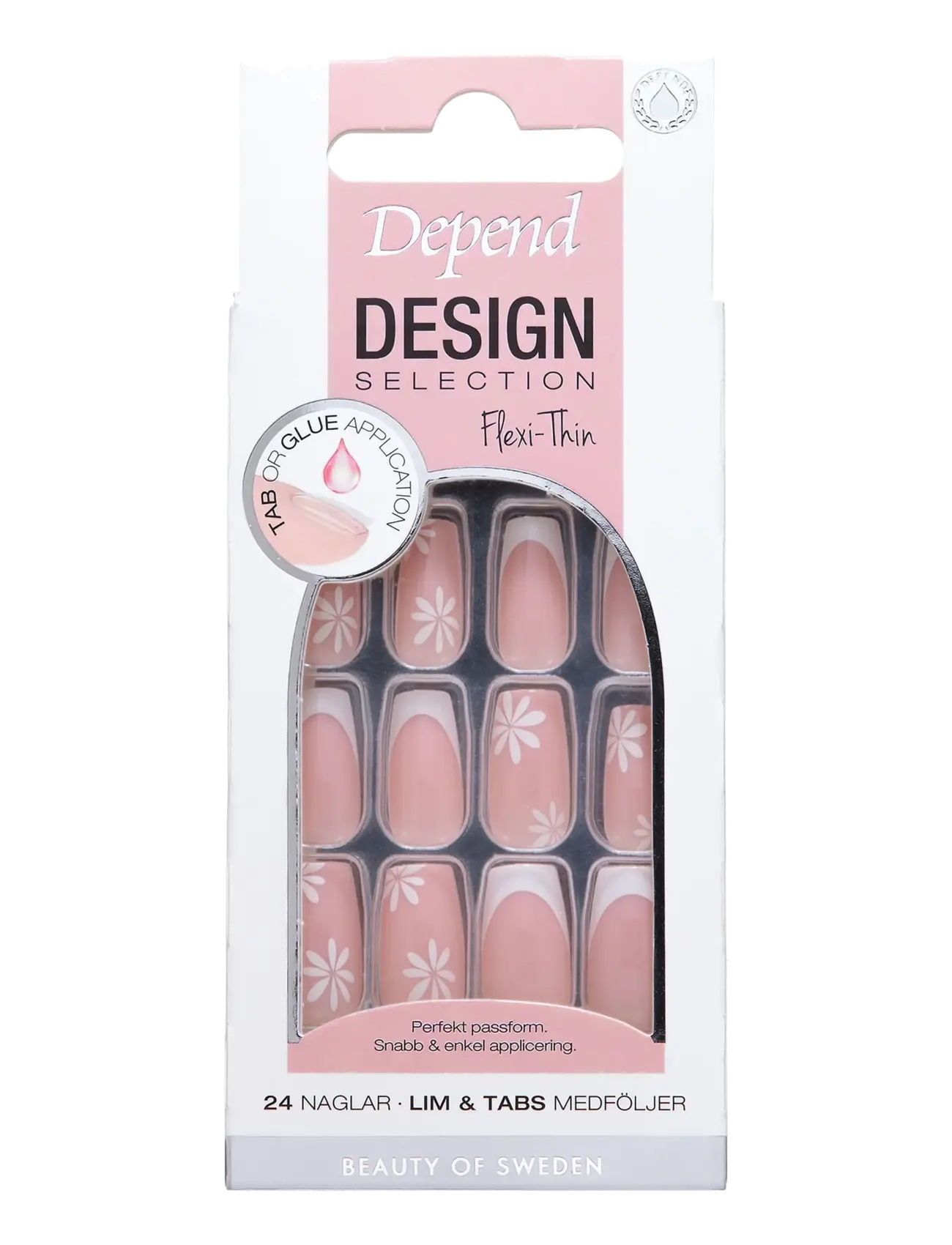 Depend Cosmetic Design Selection French Flower Blossom Short Coffin nord - Nyheder - FRENCH FLOWER BLOSSOM SHORT COFFIN NORD / pink/rose