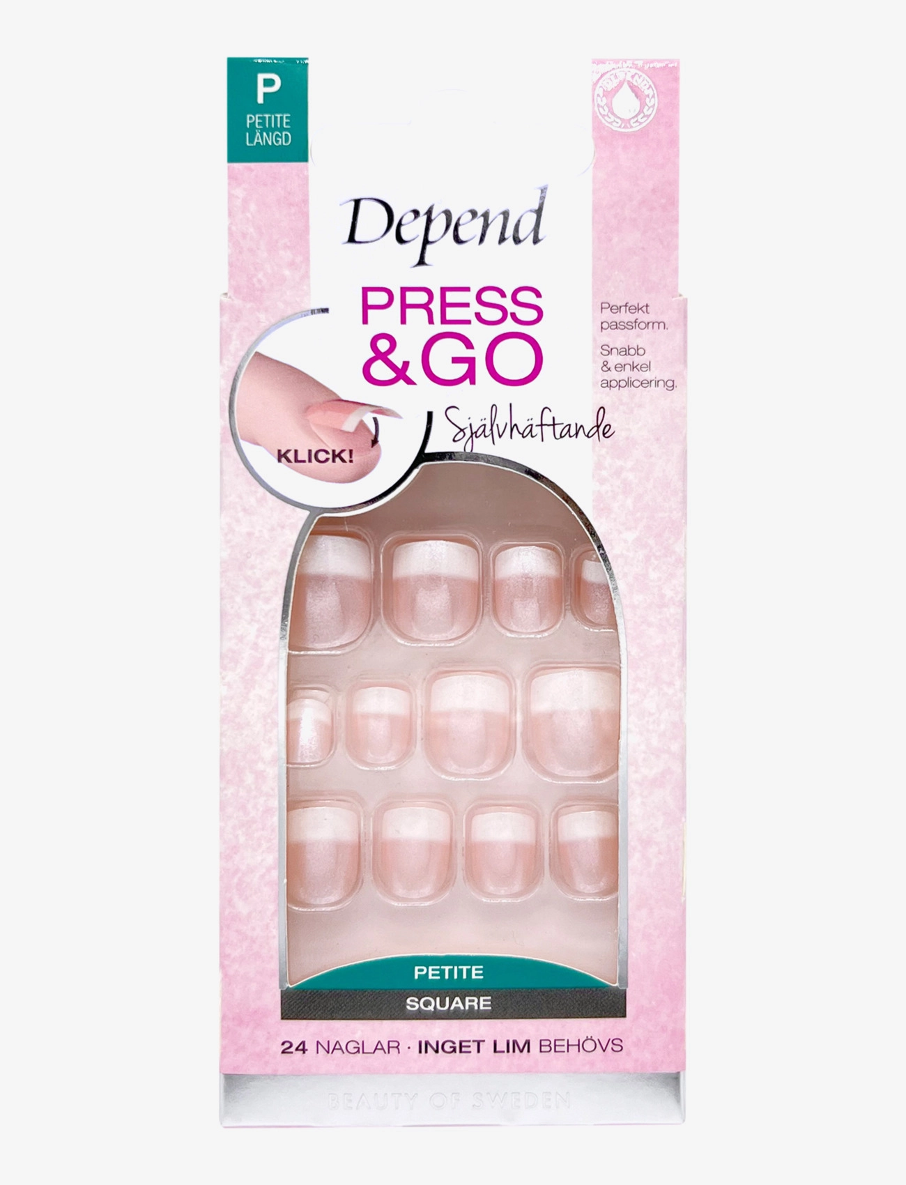 Depend Cosmetic P&G Fr Look Rosa Skimmer Petite Sq, One Size, Nude, Negle > Falske Negle, Dame