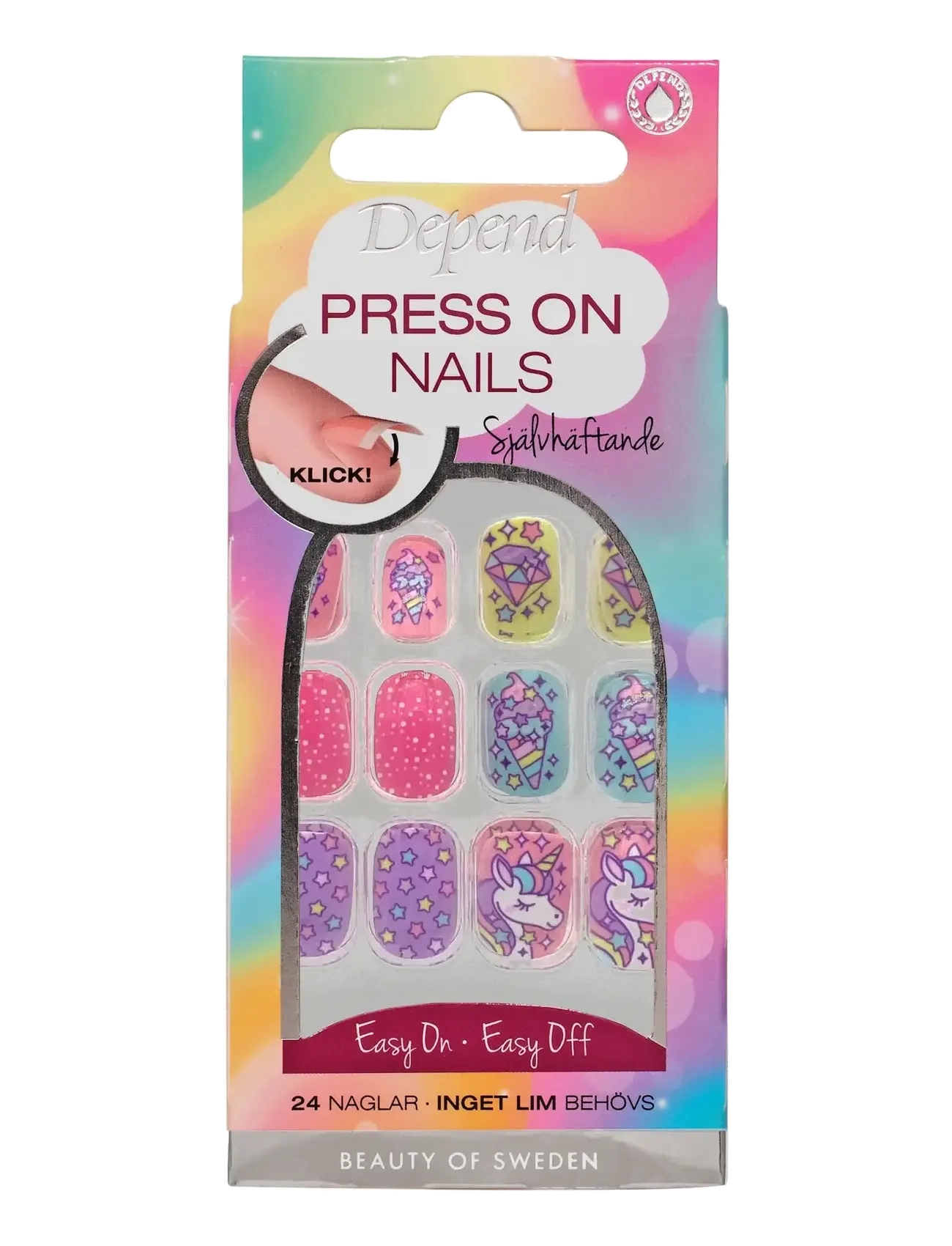 Depend Cosmetic Press On Nails Unicorn, Fake Nails, Nude, Str: ONE SIZE