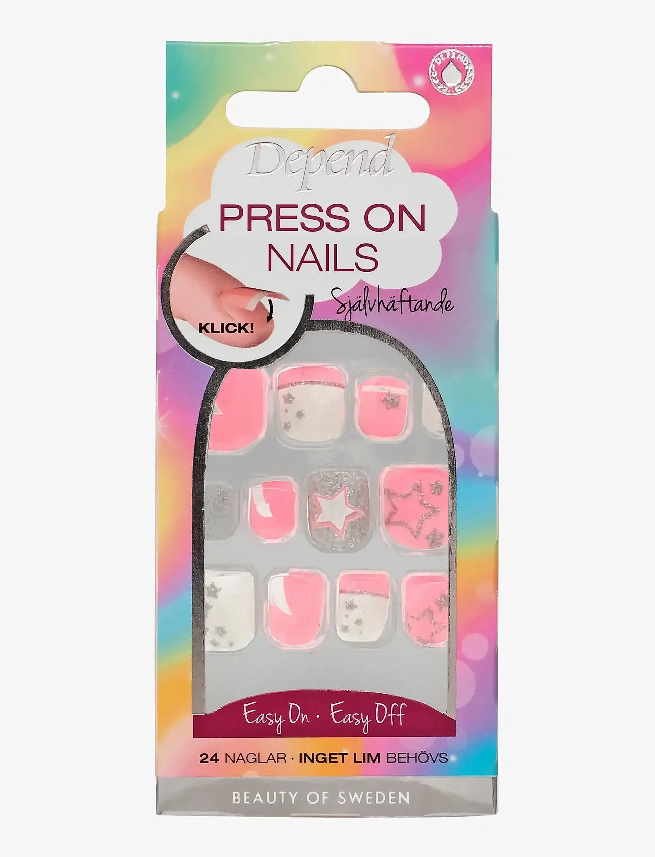 Depend Cosmetic - Press On Nails Pink Star - smink - no color - 0