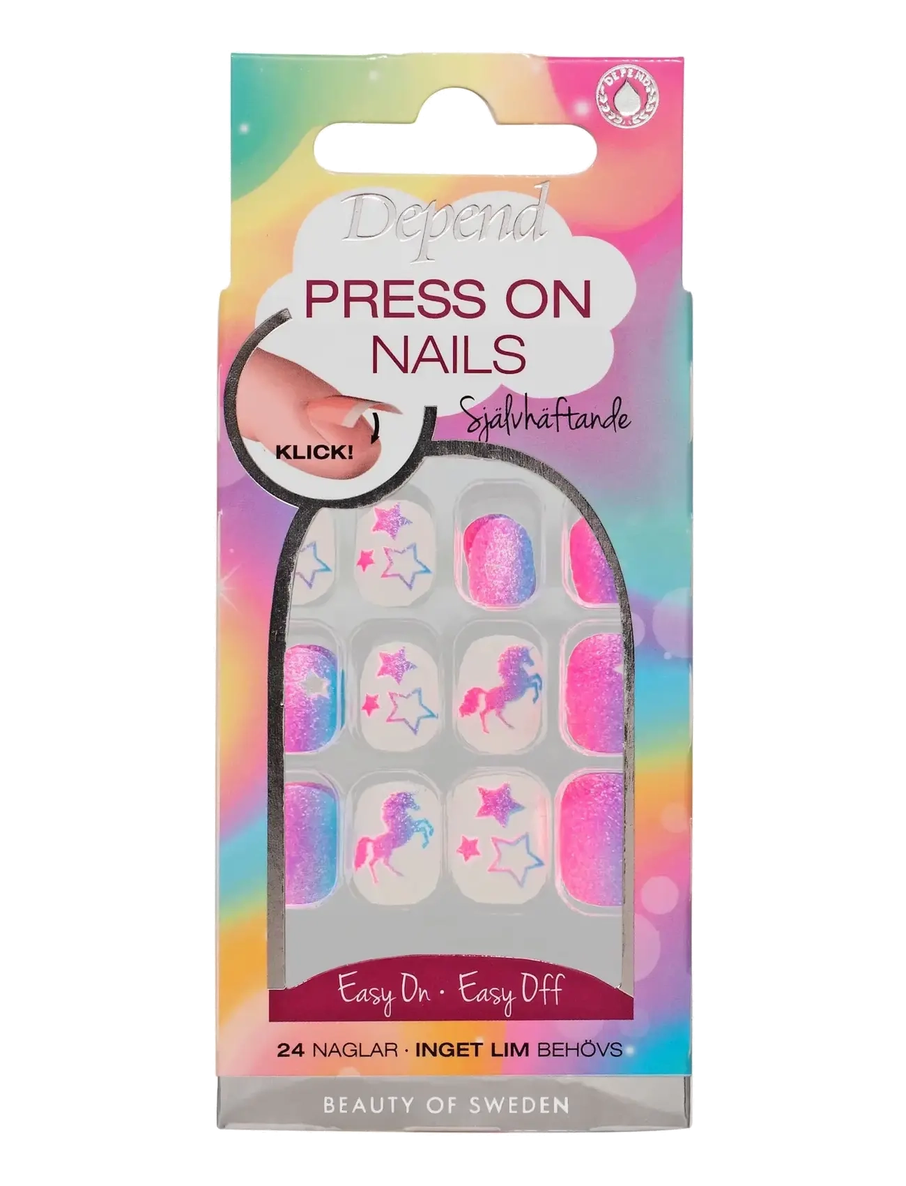 Depend Cosmetic Press On Nails Horse, Fake Nails, Nude, Str: ONE SIZE