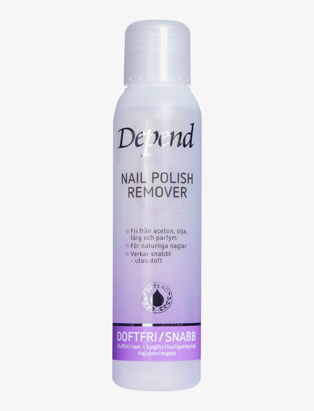 Depend Cosmetic Remover Lila 100 Ml O2, Neglelak Removers, Nude, Str: 100 ml
