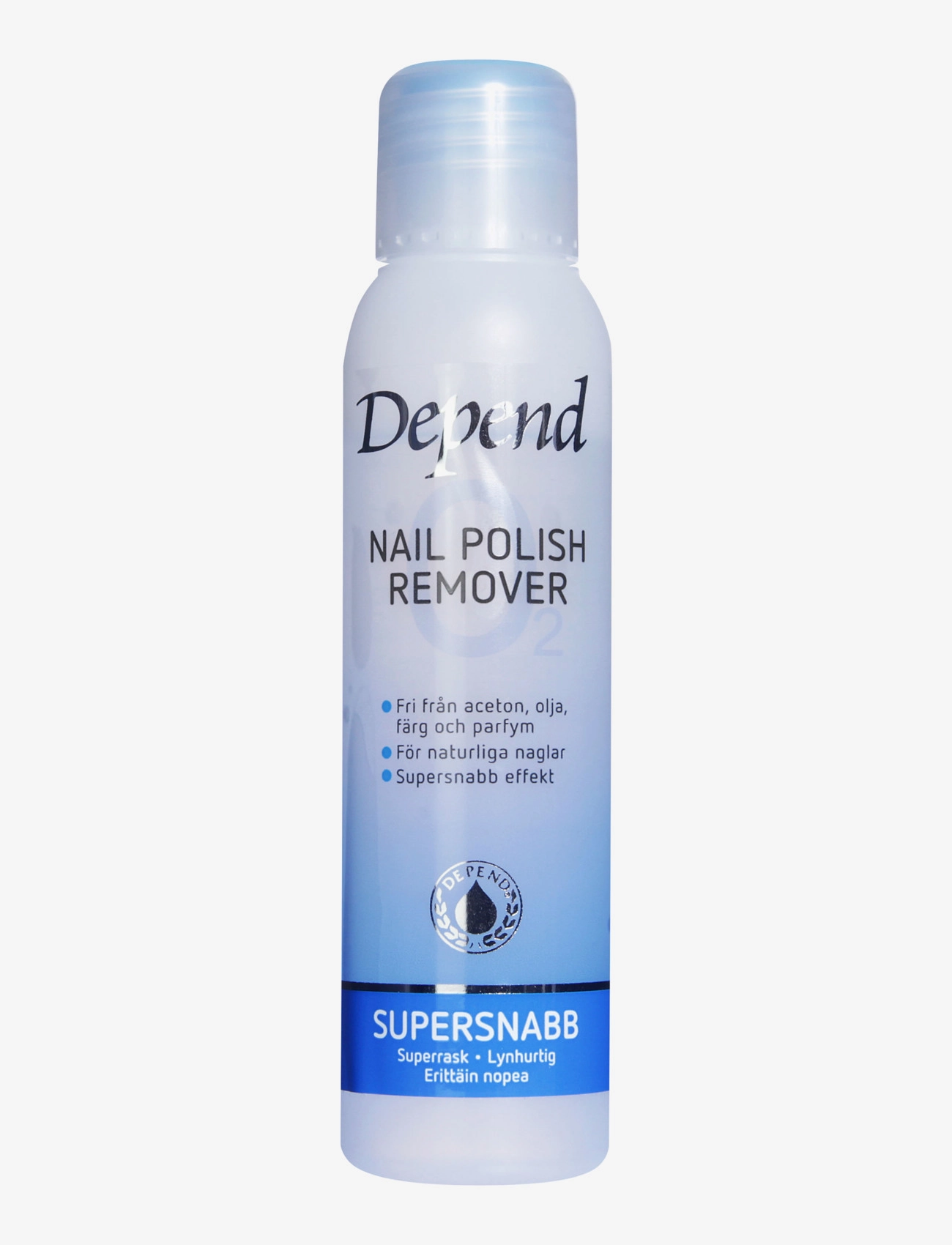 Depend Cosmetic Remover Blå 100 Ml O2, Neglelak Removers, Nude, Str: 100 ml