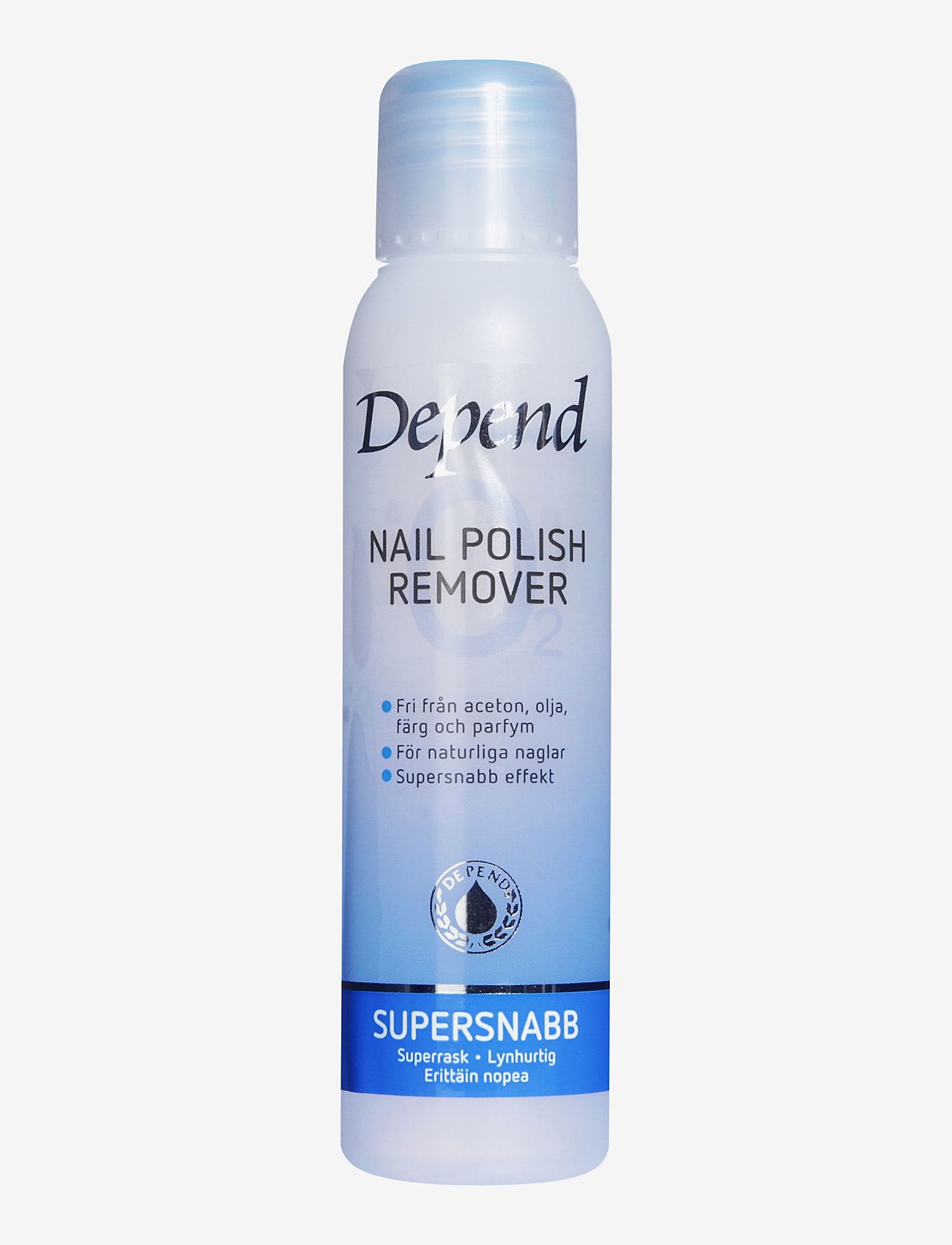 Depend Cosmetic - Remover blå 100 ml O2 - redo för date night - clear - 0