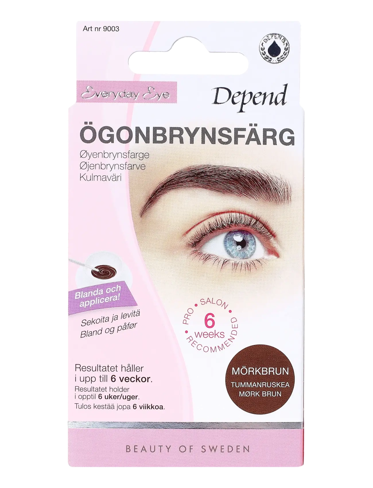 Depend Cosmetic Ögonbrynsfärg Mörkbrun /NO/DK - Kulmud - DARKBROWN / clear