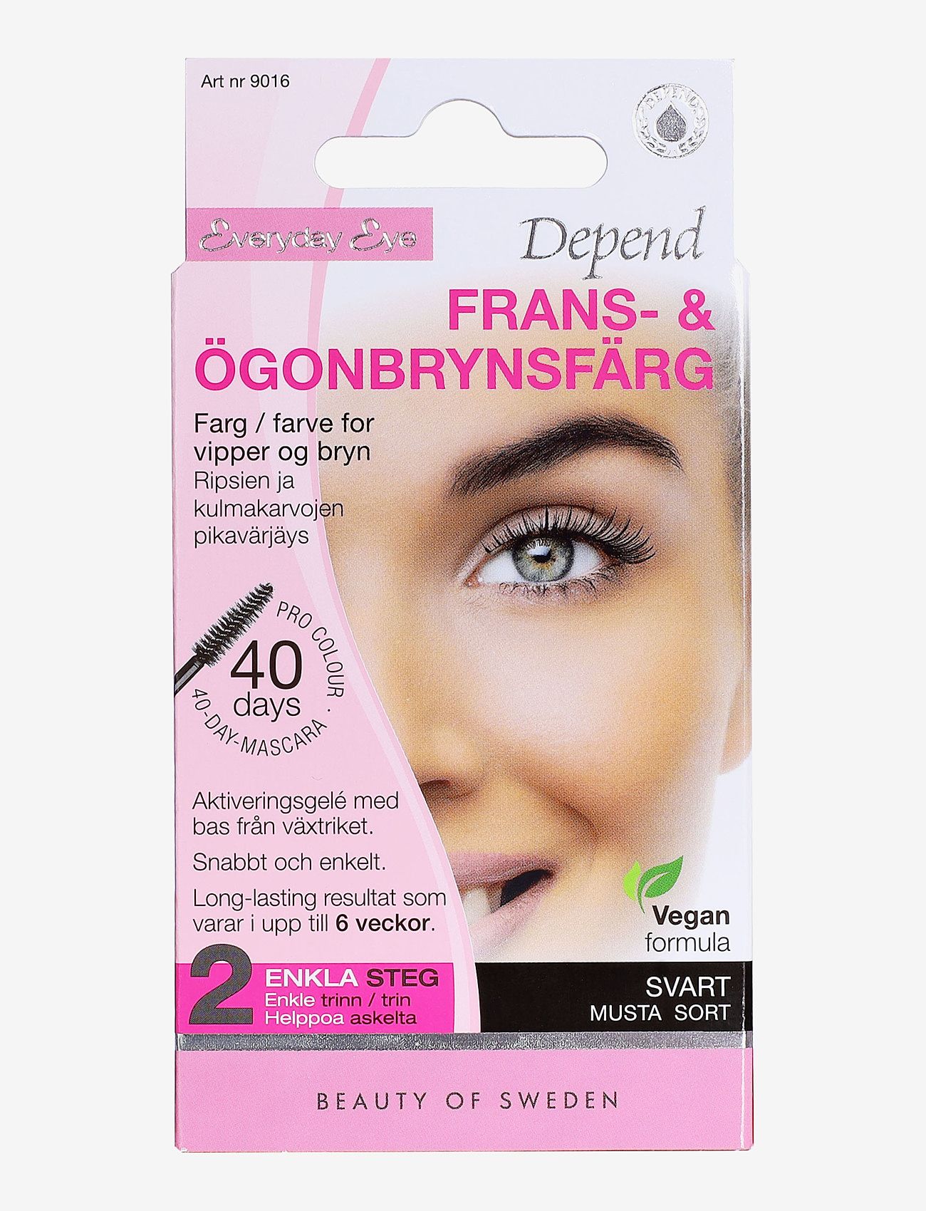 Depend Cosmetic - Frans- & Ögonbrynsfärg svart /NO/DK - acīm un uzacīm - black - 0