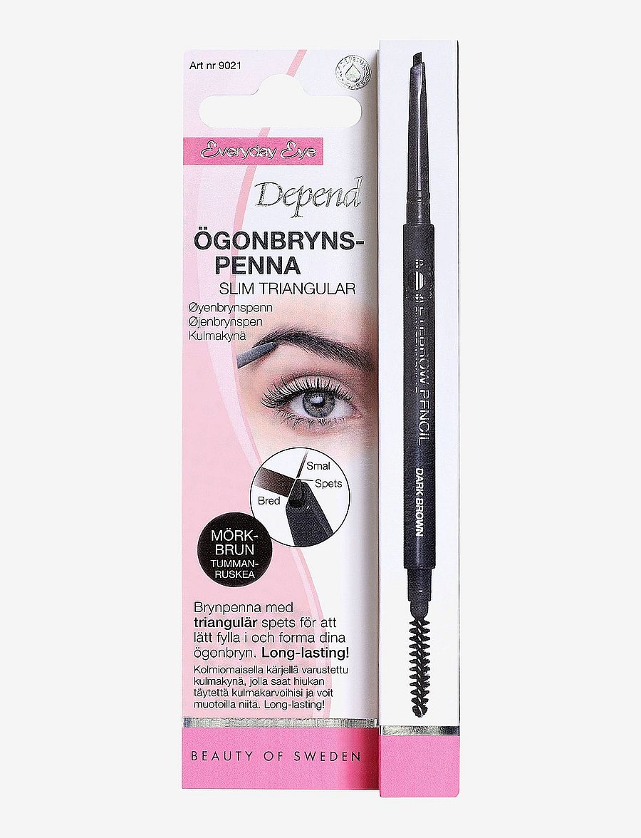 Depend Cosmetic - Ögonbrynspenna Slim Triang. Mörkbrun - silmad ja kulmud - mÖrkbrun - 0