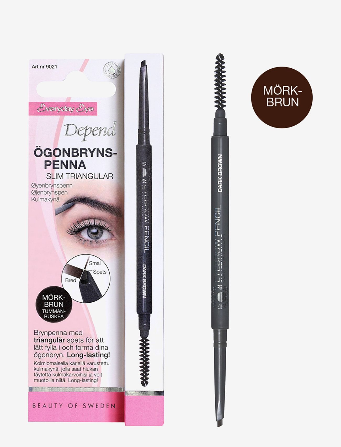 Depend Cosmetic - Ögonbrynspenna  Slim Triang. Mörkbrun - akims ir antakiams - mÖrkbrun - 1