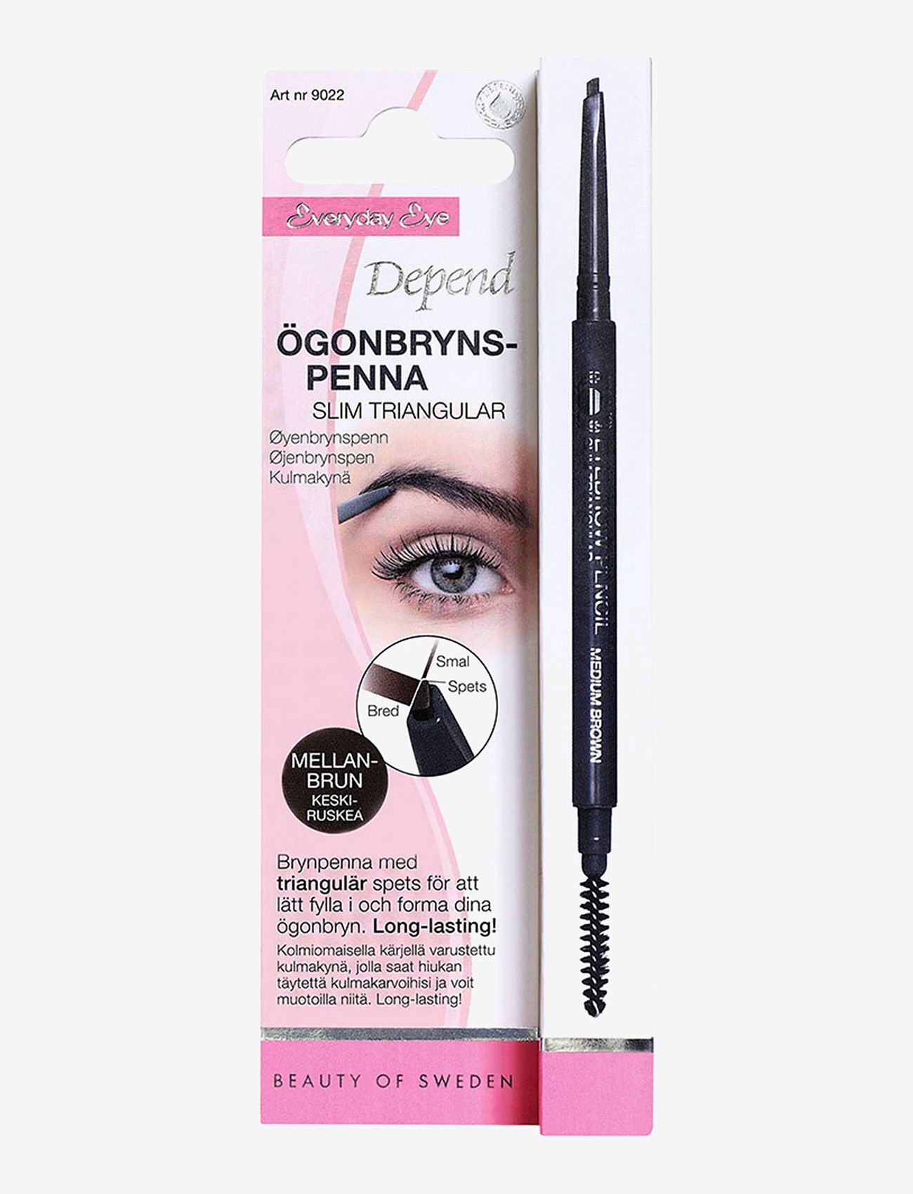 Depend Cosmetic Ögonbrynspenna  Slim Triang. Mellanbrun - Kampagne - MELLANBRUN / brown