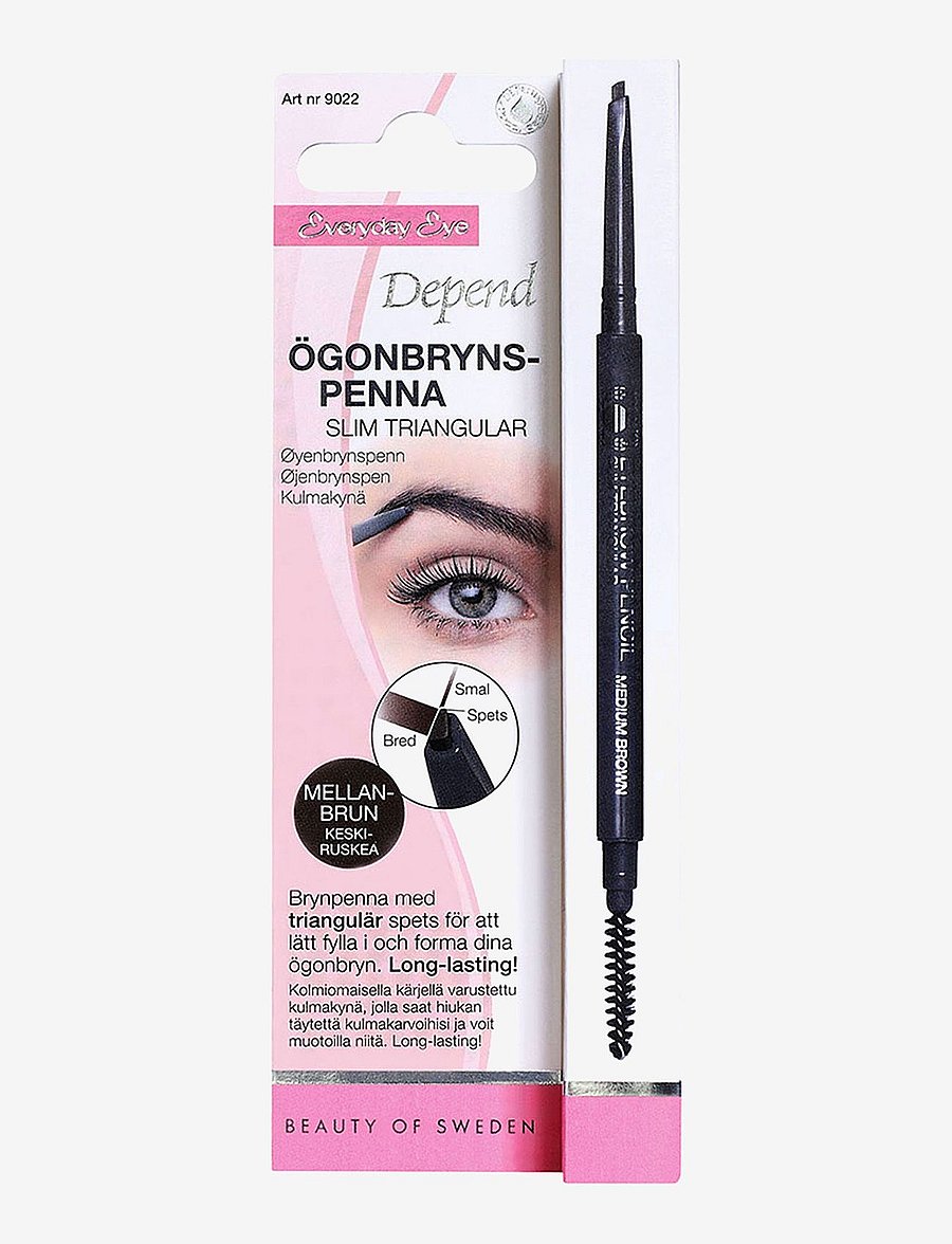 Depend Cosmetic - Ögonbrynspenna Slim Triang. Mellanbrun - silmad ja kulmud - mellanbrun - 0