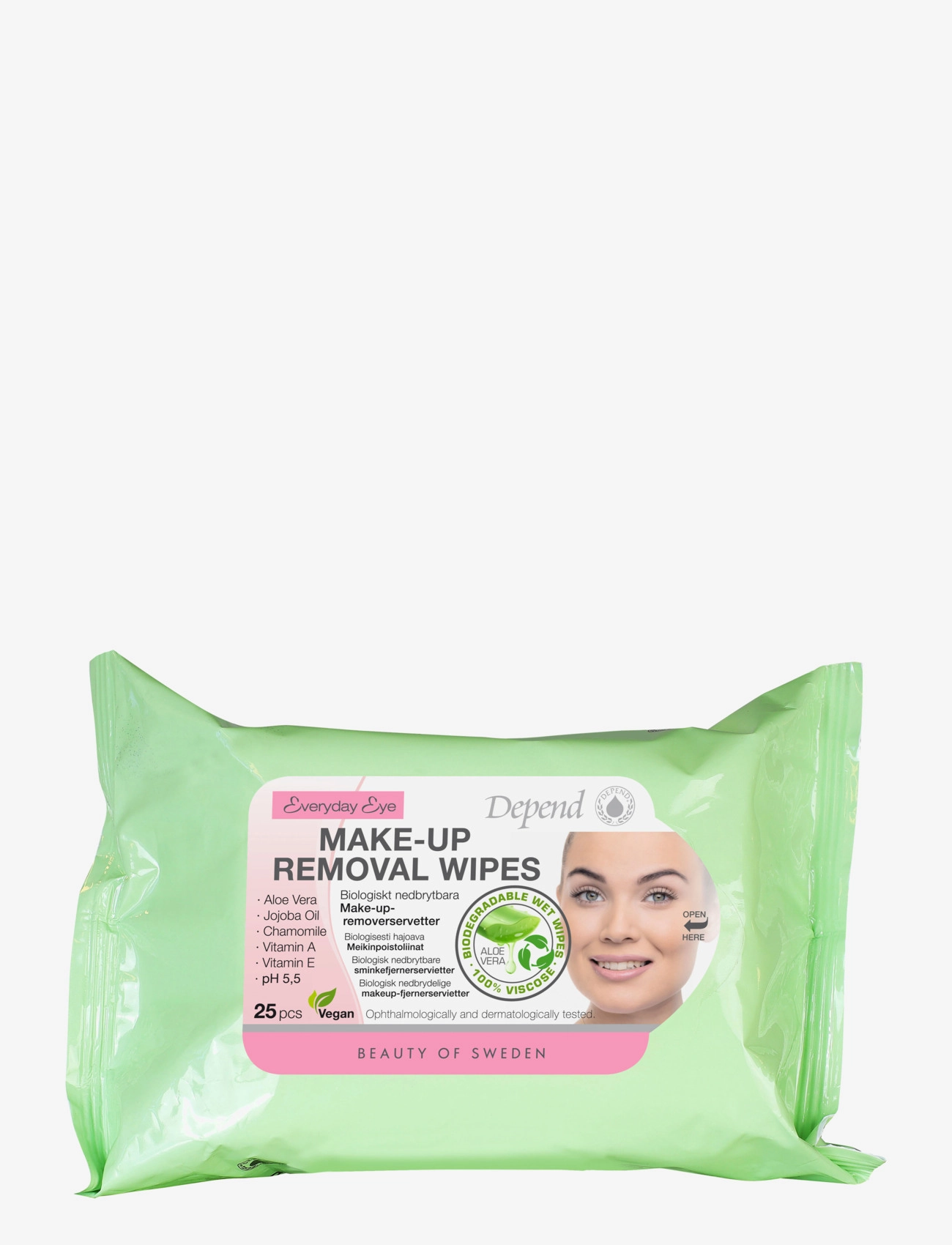 Depend Cosmetic Make-Up Removal Wipes (New Single Pack), Makeupfjerner, Nude, Str: ONE SIZE
