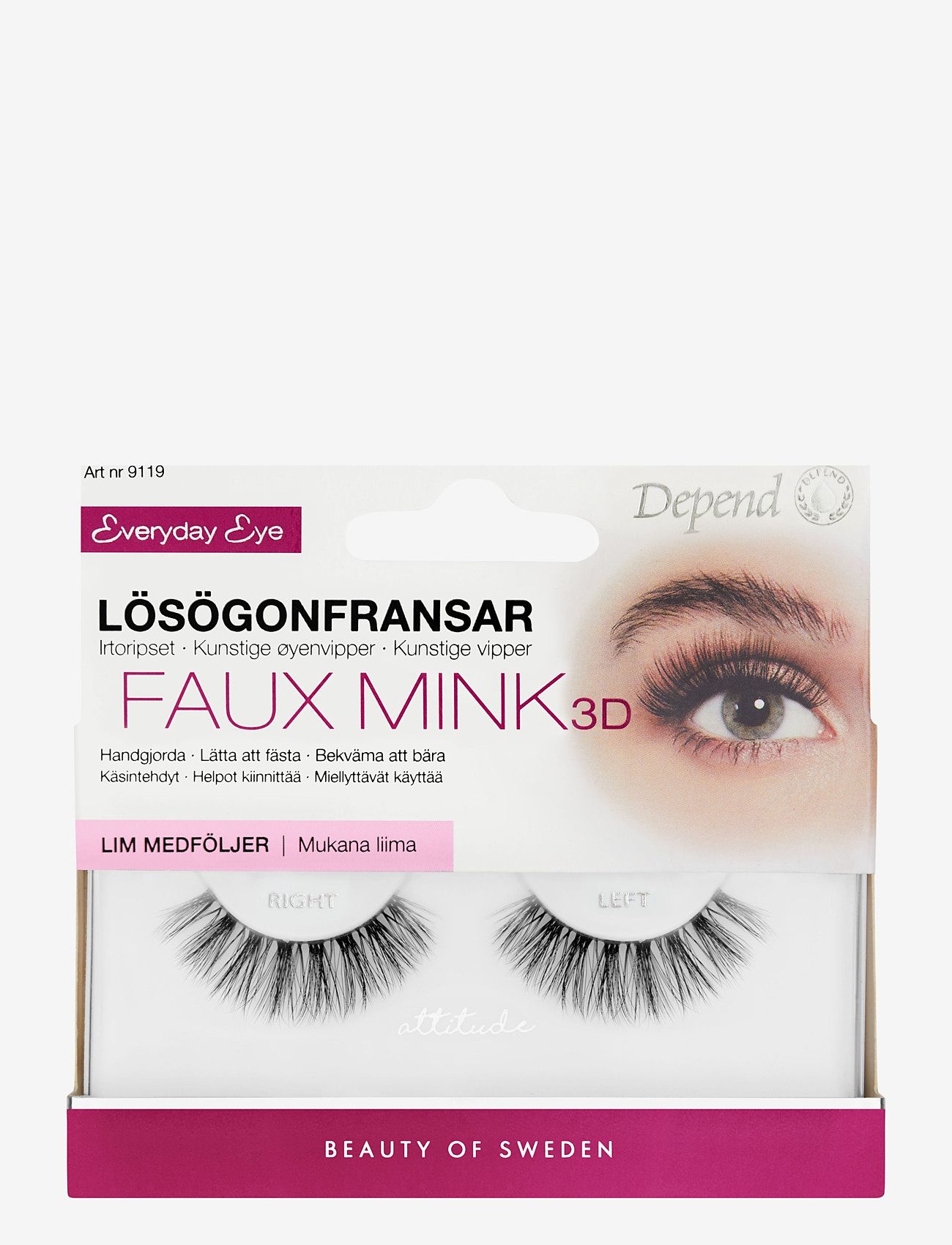 Depend Cosmetic Lösögonfrans Attitude, One Size, Nude, Øjne > Vipper, Dame