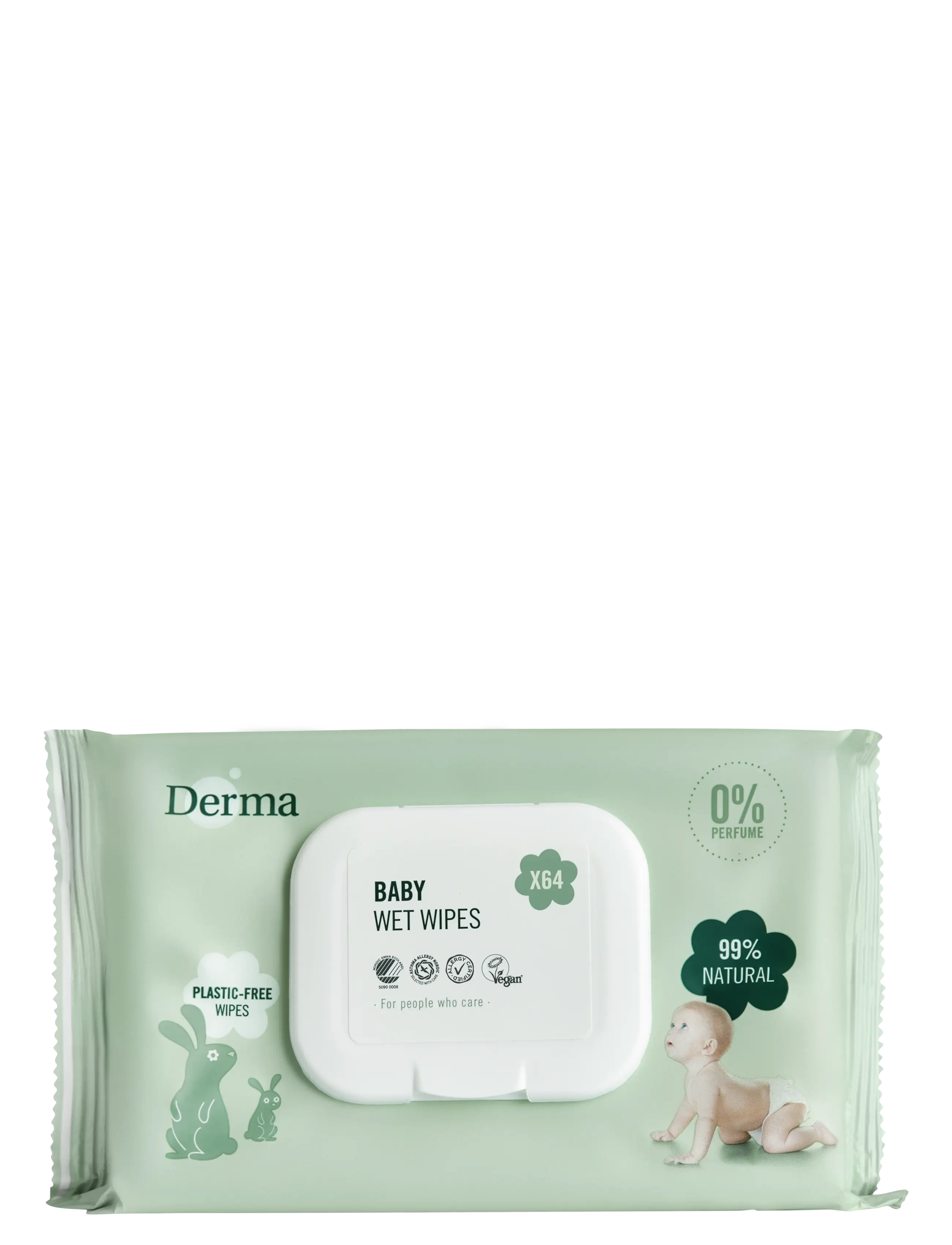 Derma Derma Baby Vådservietter 64 stk - Baby products - N/A / green