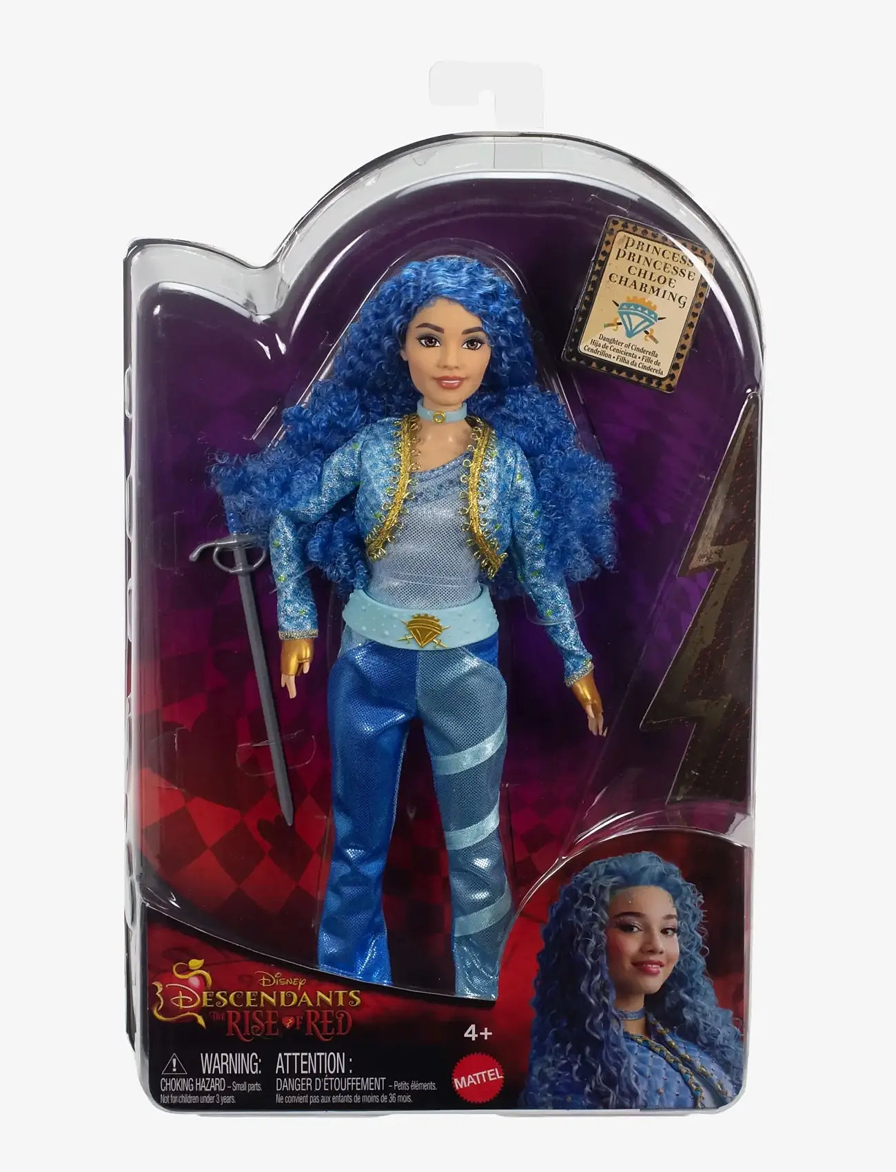 Descendants - Disney Descendants: The Rise Of Red , Princess Chloe Charming, Daughter of Cinderella Doll - dolls - multi color - 3