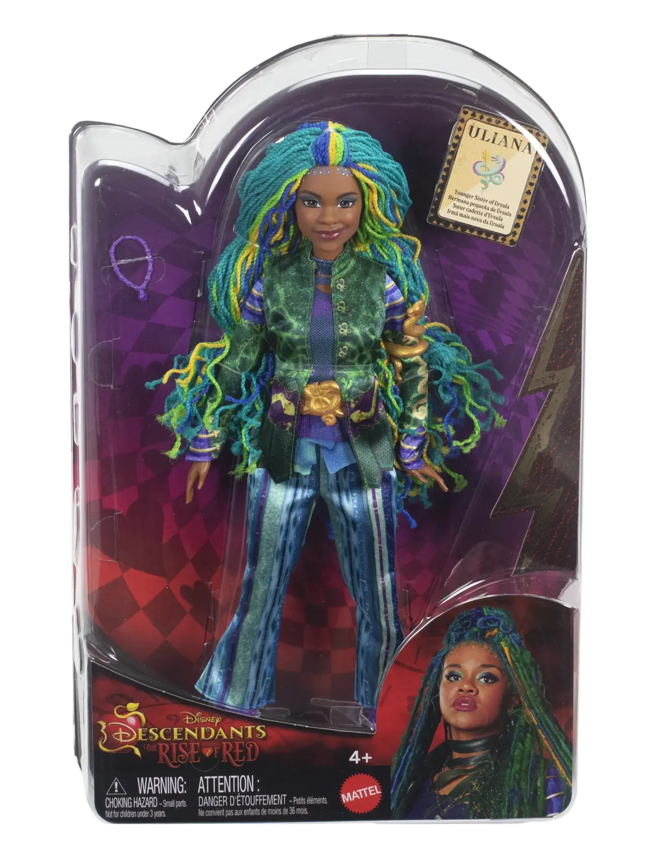 Descendants - Disney Descendants: The Rise Of Red , Uliana, Younger Sister of Ursula Doll - poupées - multi color - 3