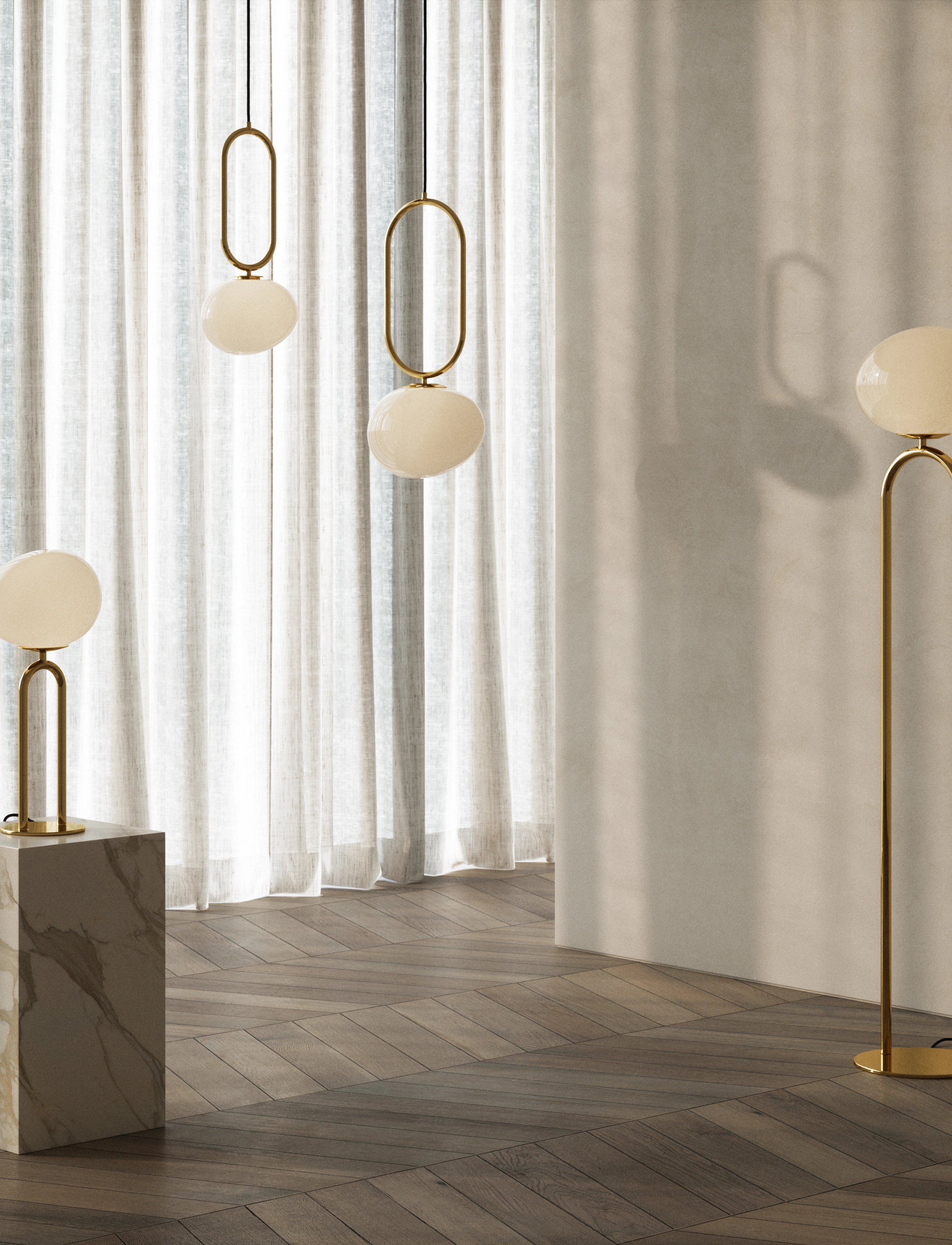 Design For The People - Shapes 27 | Taklampa - pendellampor - brass - 2