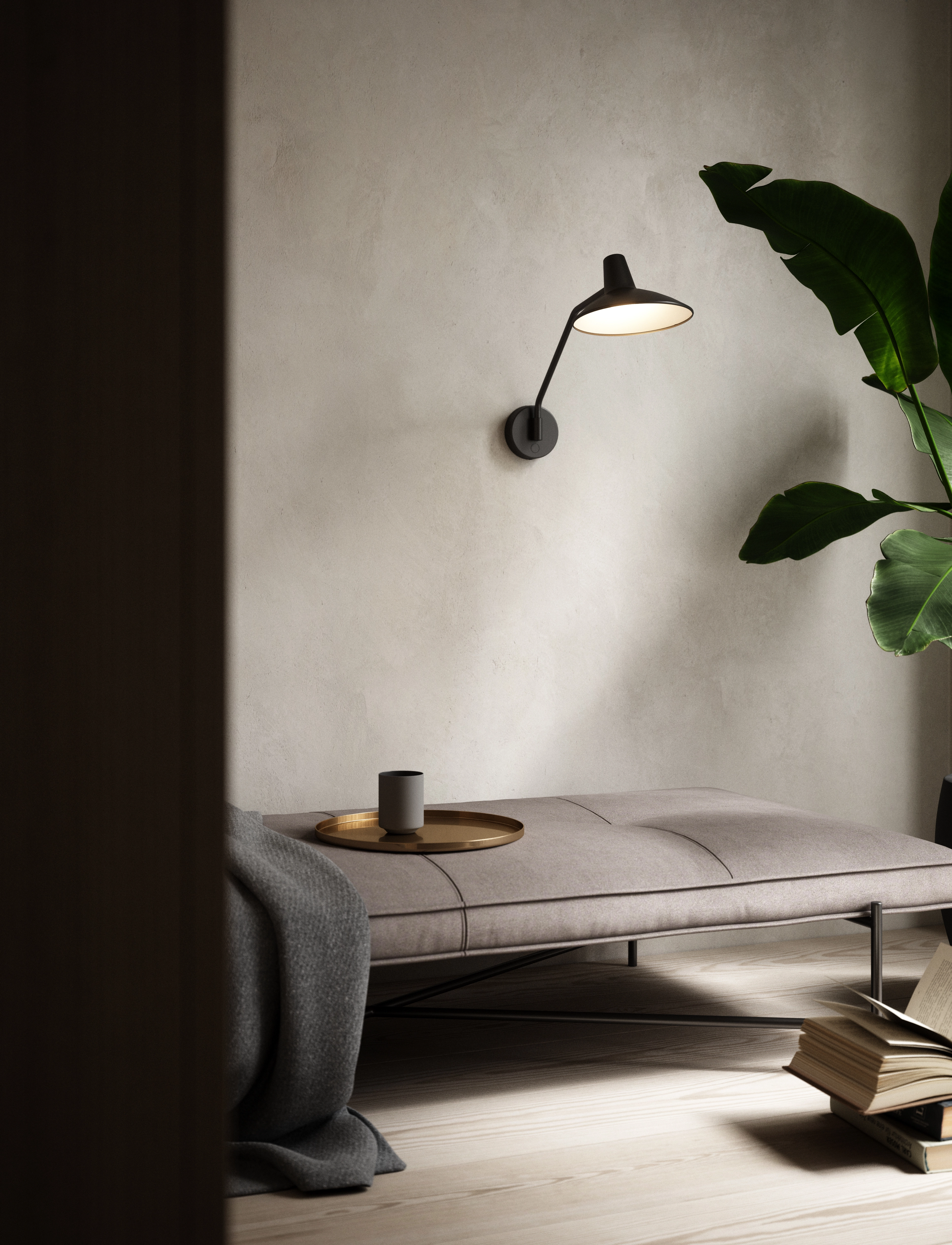 Design For The People Darci | Væglampe, Ø23X36.5 cm, Lamps, Schwarz - Wall Homeware