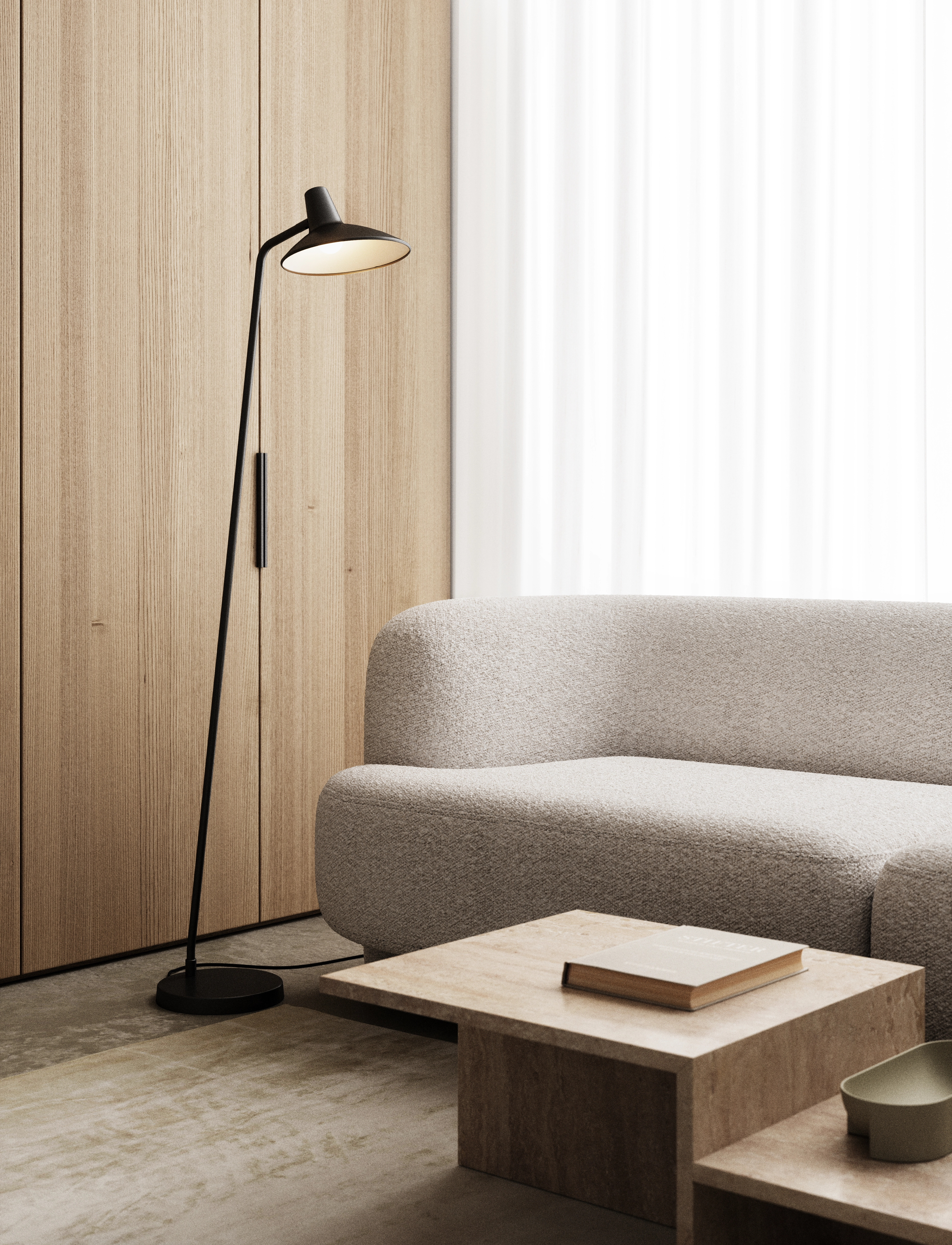 Design For The People Darci | Gulvlampe, Ø23X143 cm, Black, Lamper > Gulvlamper, Unisex