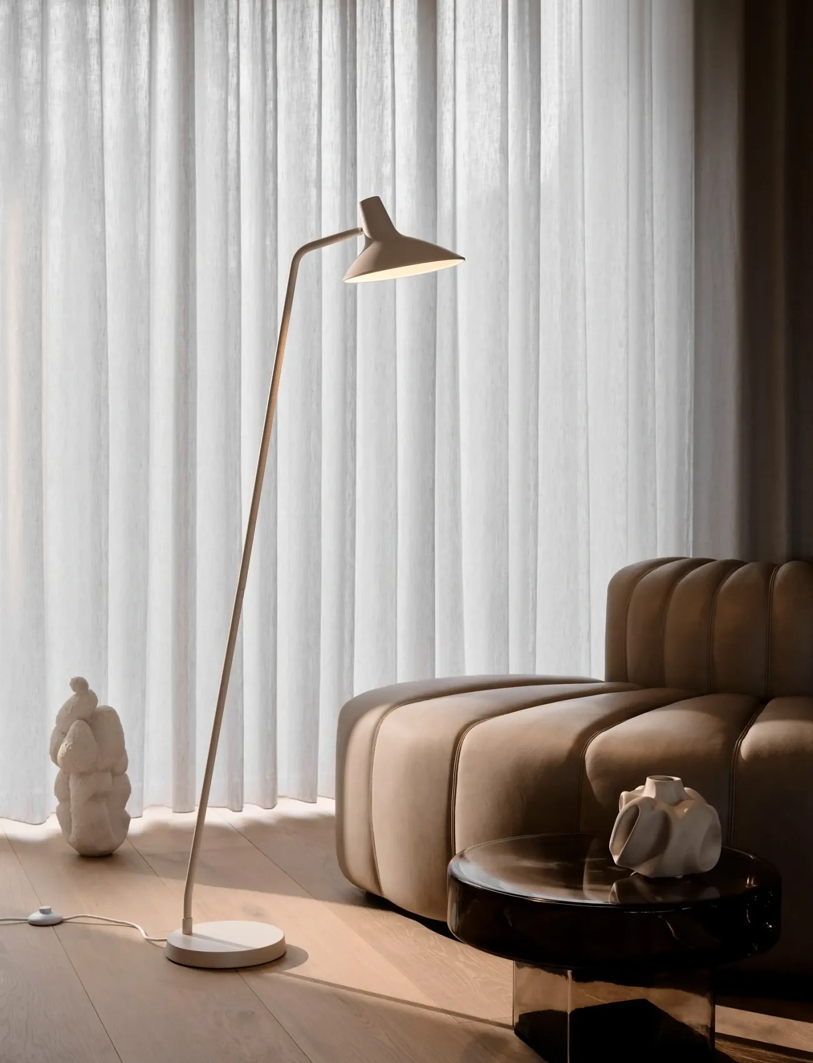 Design For The People Darci | Gulvlampe, H143 cm, Lamps, Creme - Floor Homeware