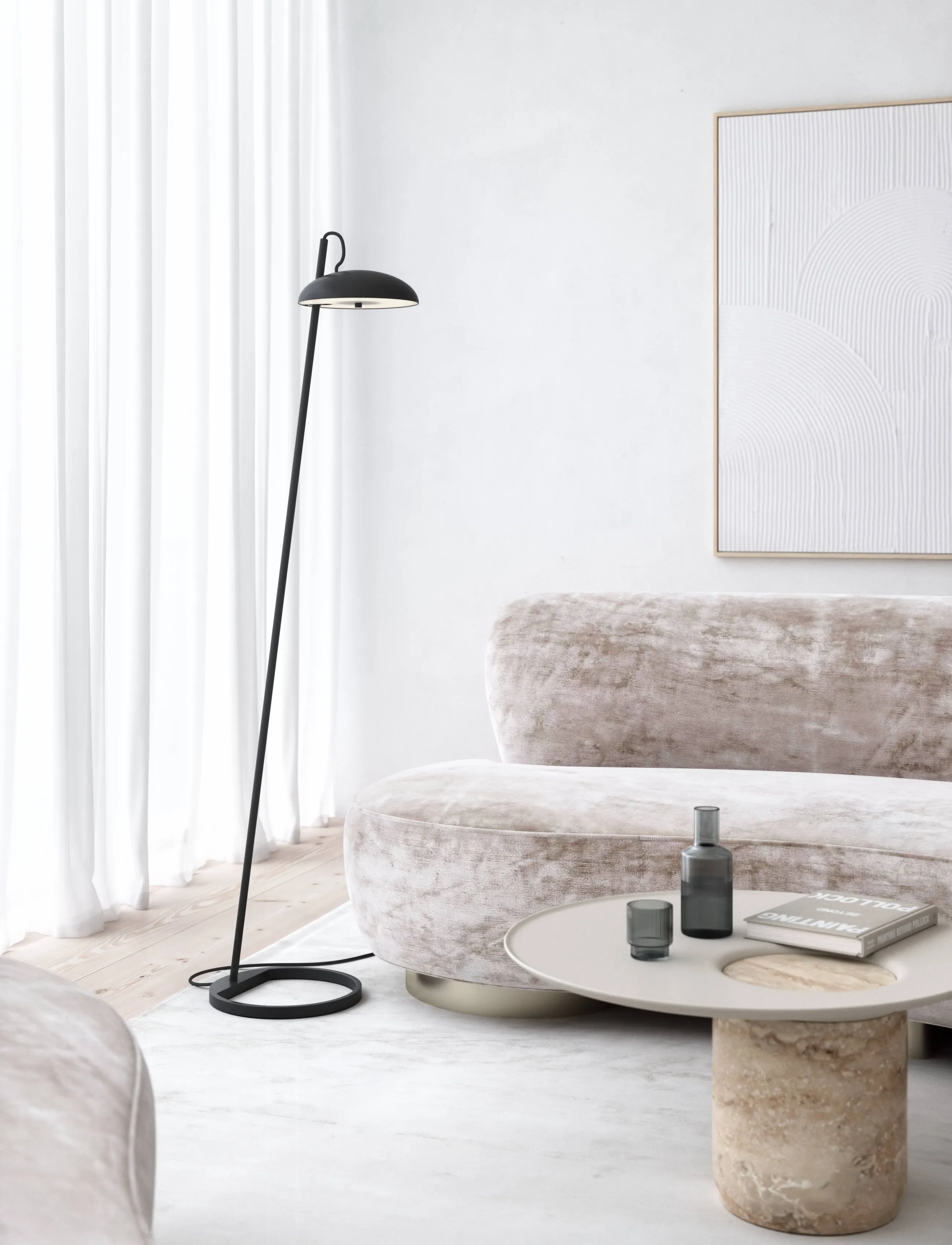 Design For The People Versale | Gulvlampe, H140 cm, Lamps, Schwarz - Floor Homeware