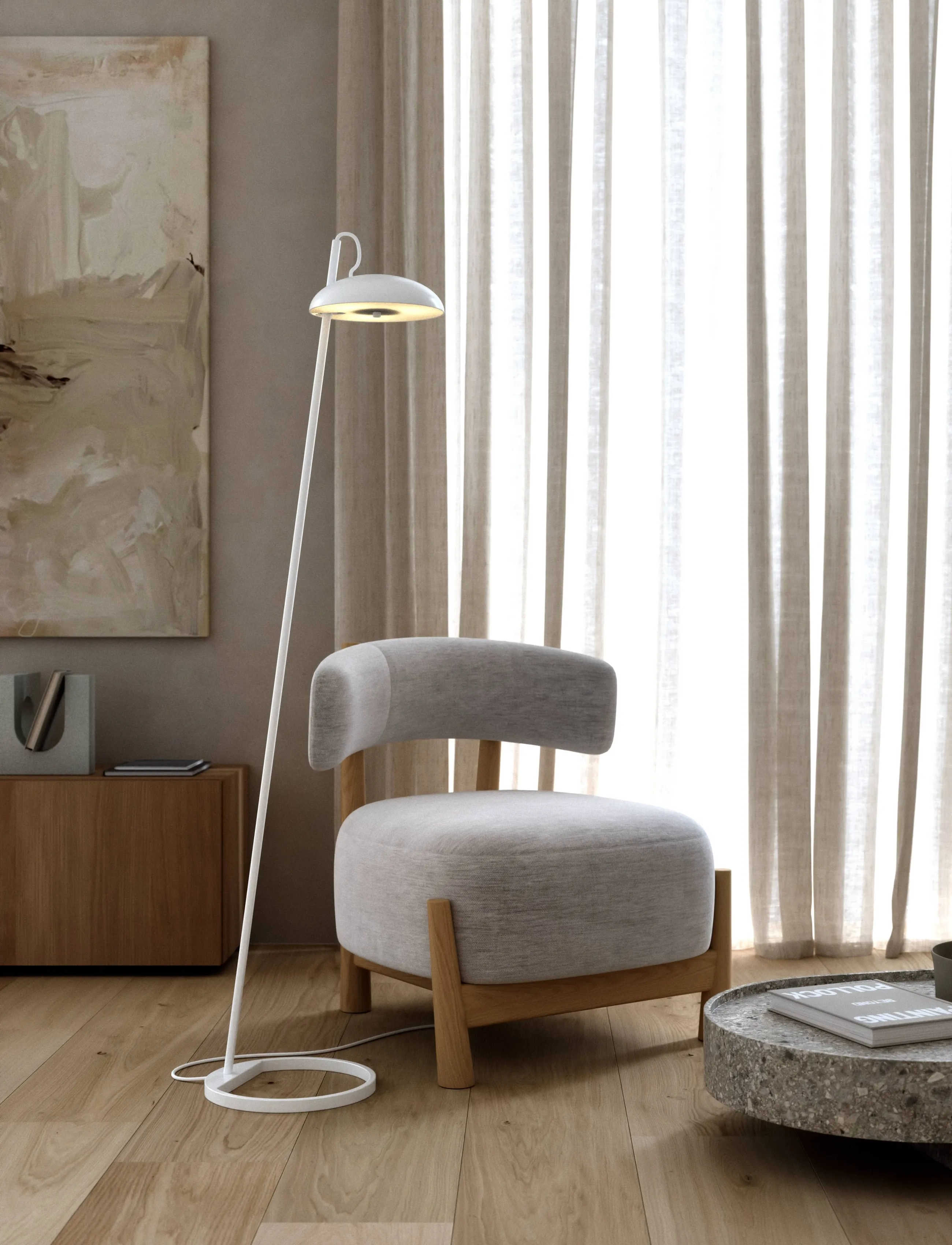 Design For The People Versale | Gulvlampe, H140 cm, Lamps, Weiß - Floor Homeware