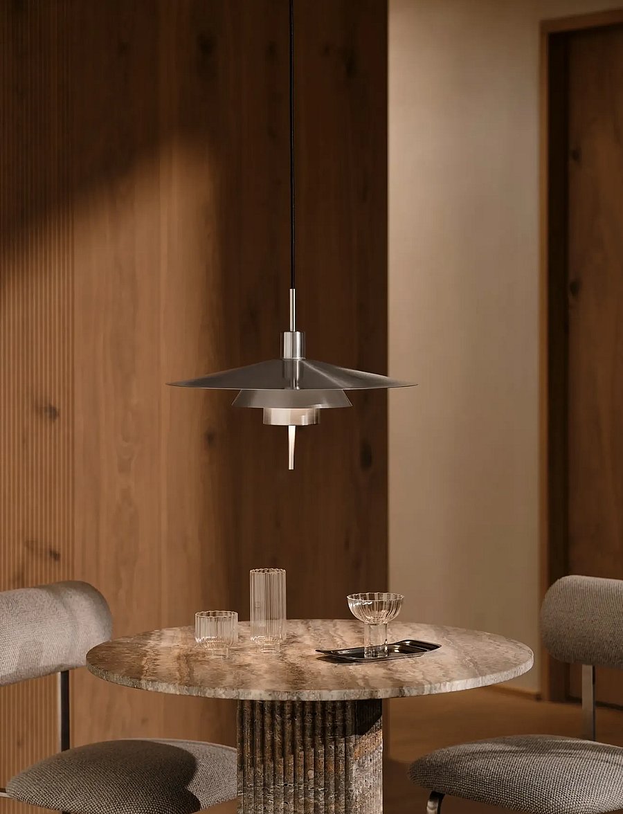 Design For The People - Latika | Pendant - pendellampen - brushed chrome - 0